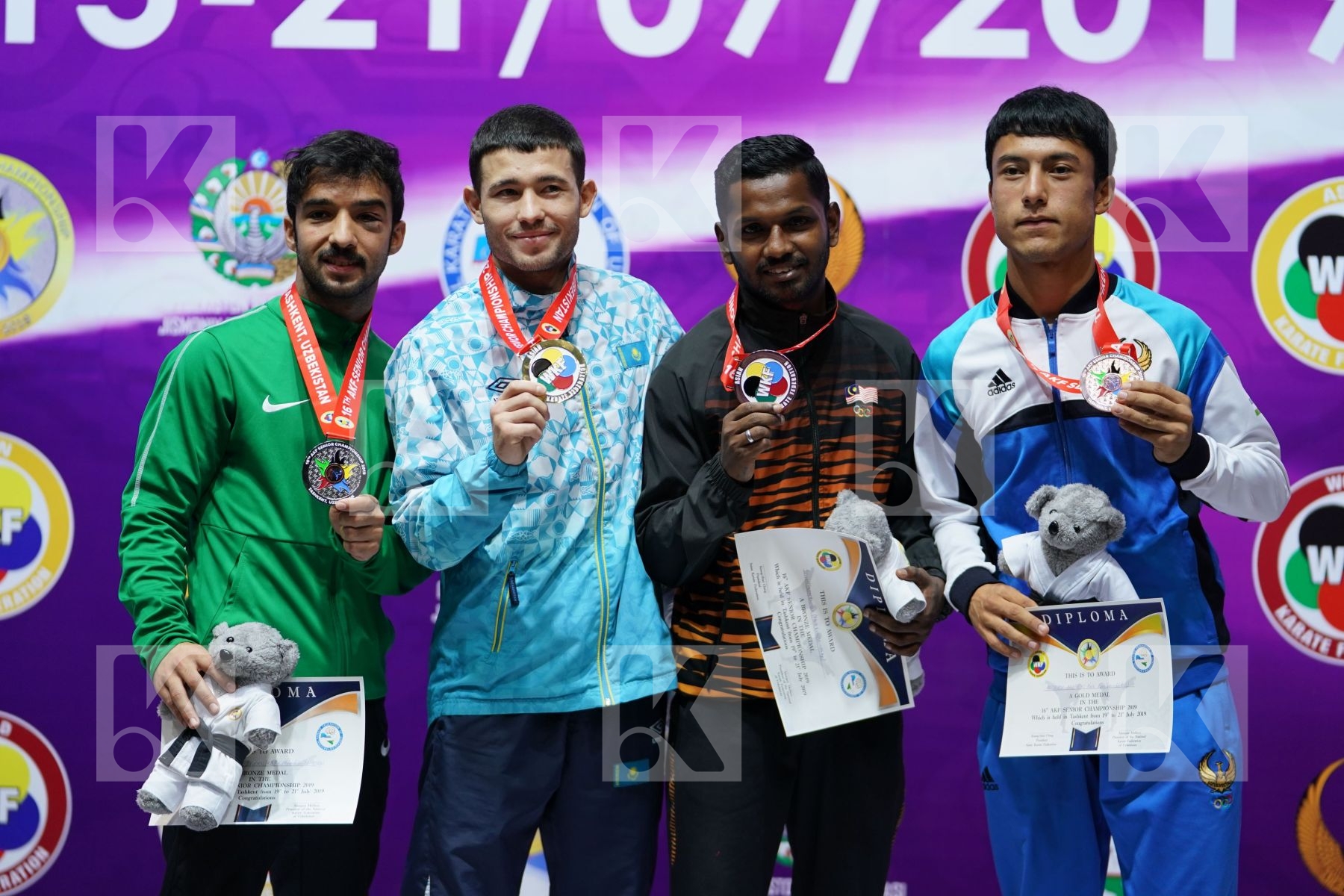Podium of Senior Kumite -55 Kg