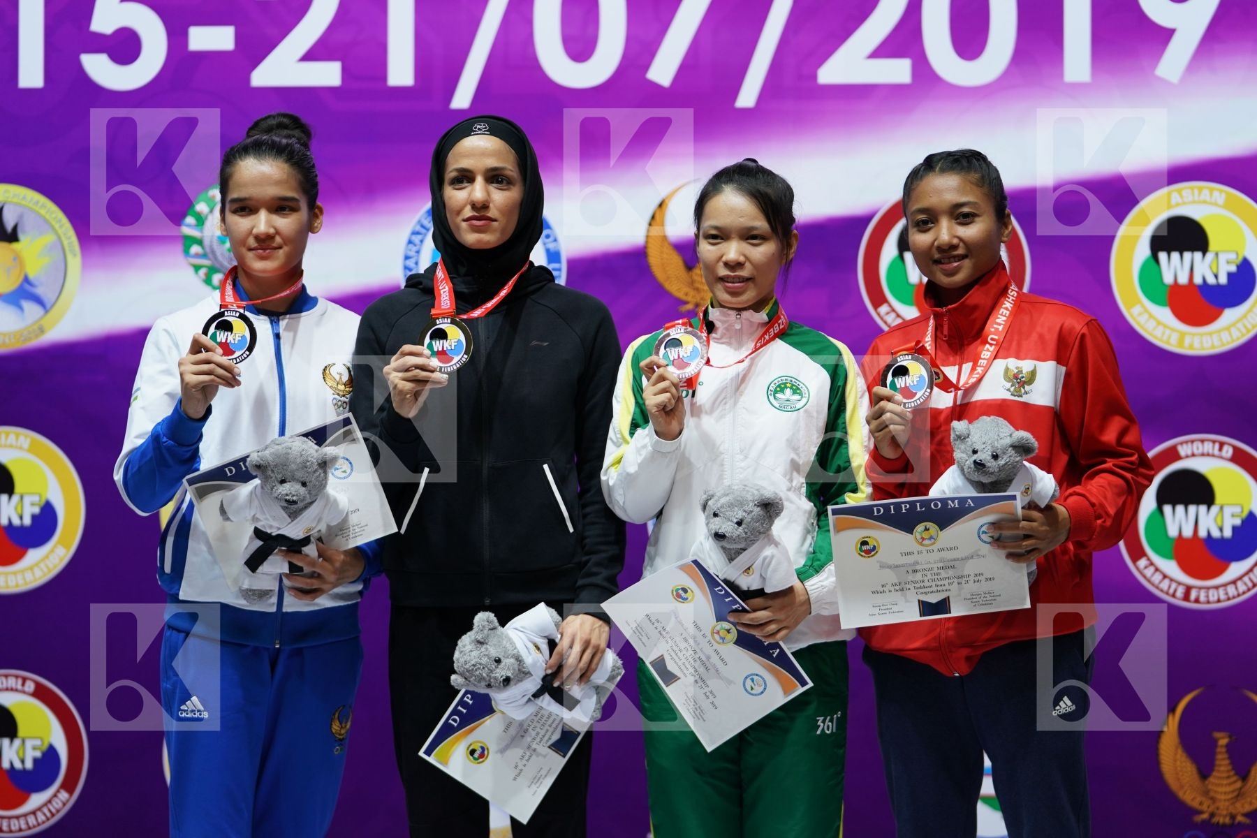 Podium of Senior Kumite -55 Kg