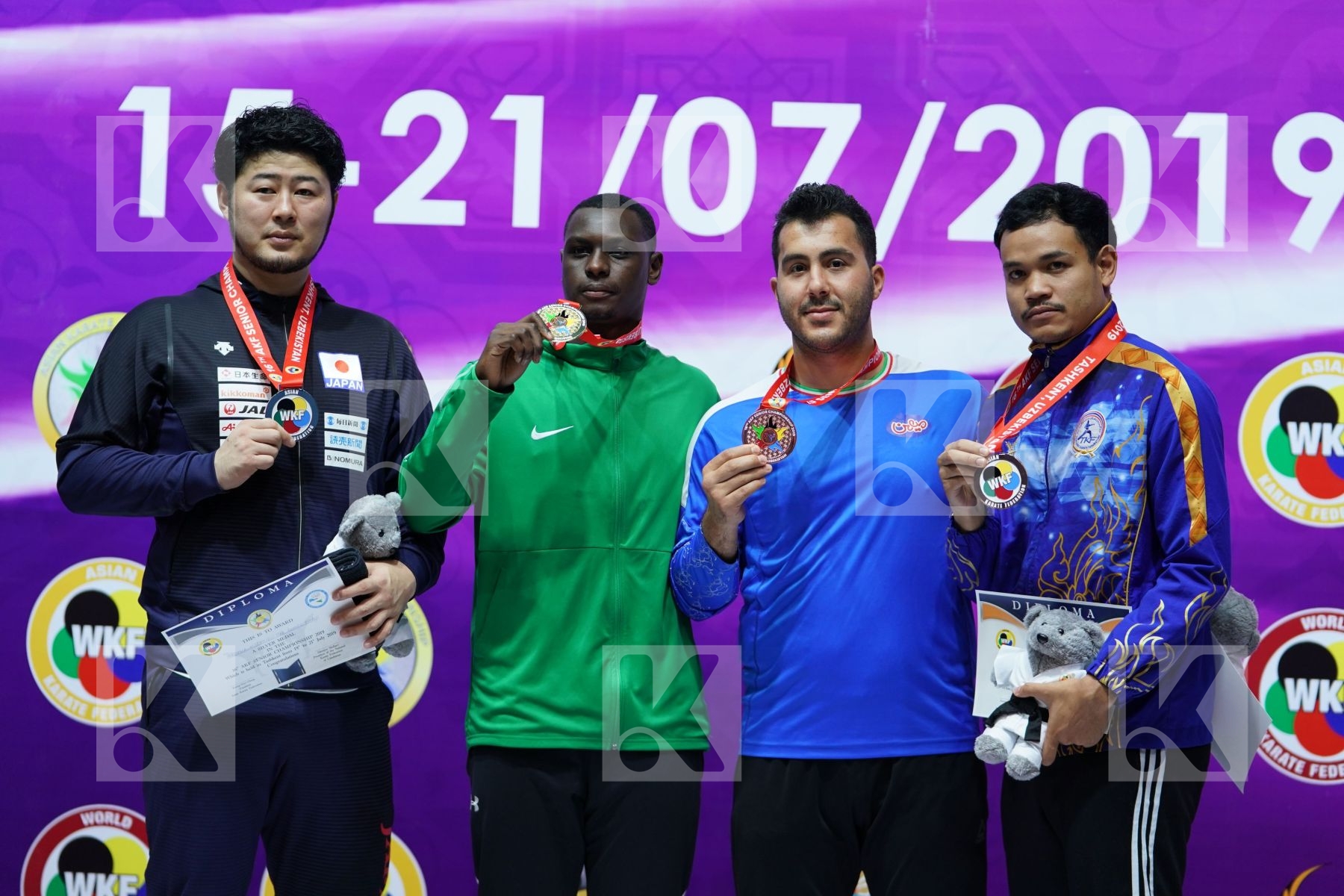 Podium of Senior Kumite 84+ Kg