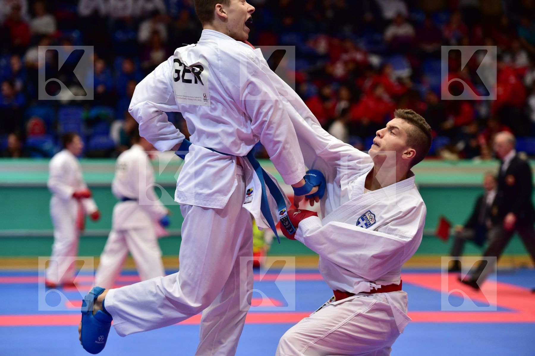 +76 Kg germany greece junior Karanatsios Asterios kumite Nikitin