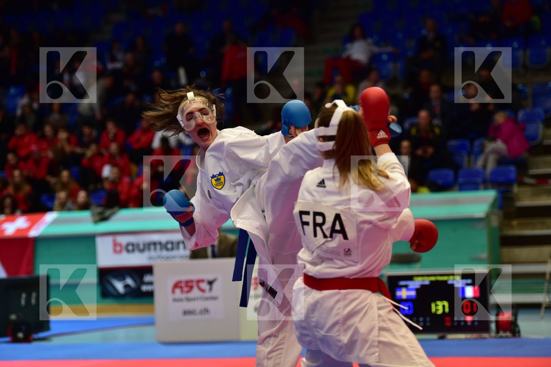 +54kg cadet female finals france kumite Lindstrom Madeleine Segu