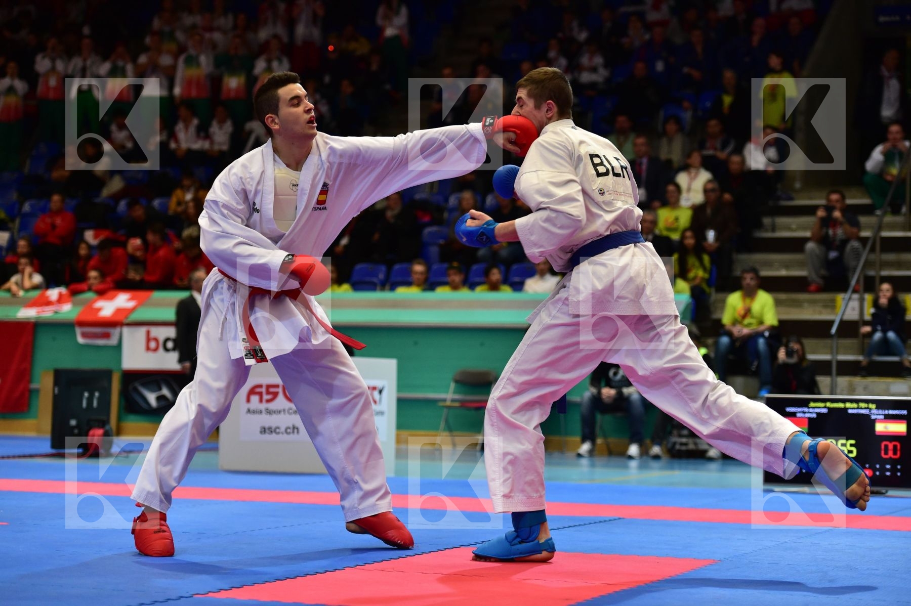 +76 Kg Belarus finals junior kumite male Martinez_Velilla Marcos