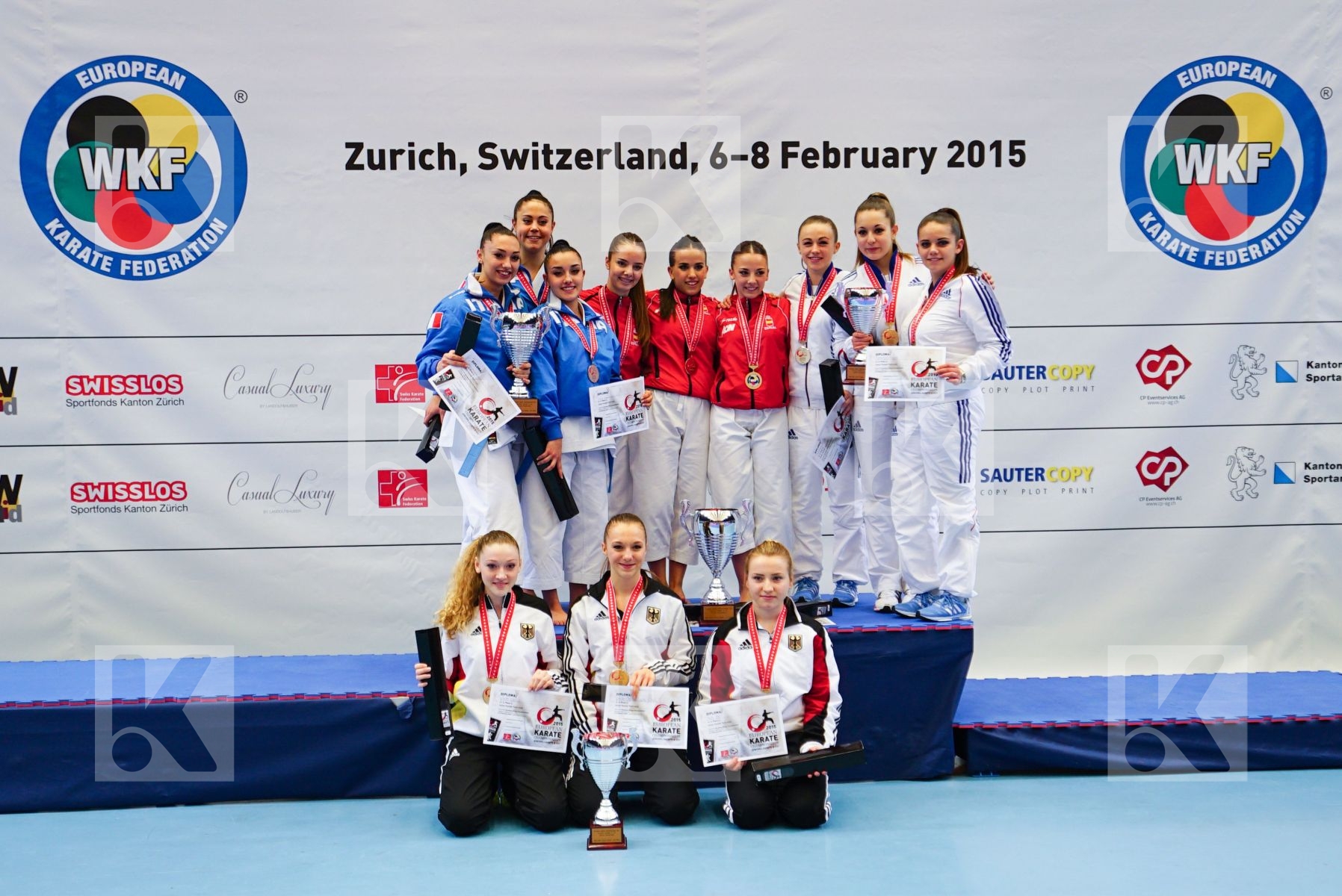cadet female finals france germany italy junior spain team kata