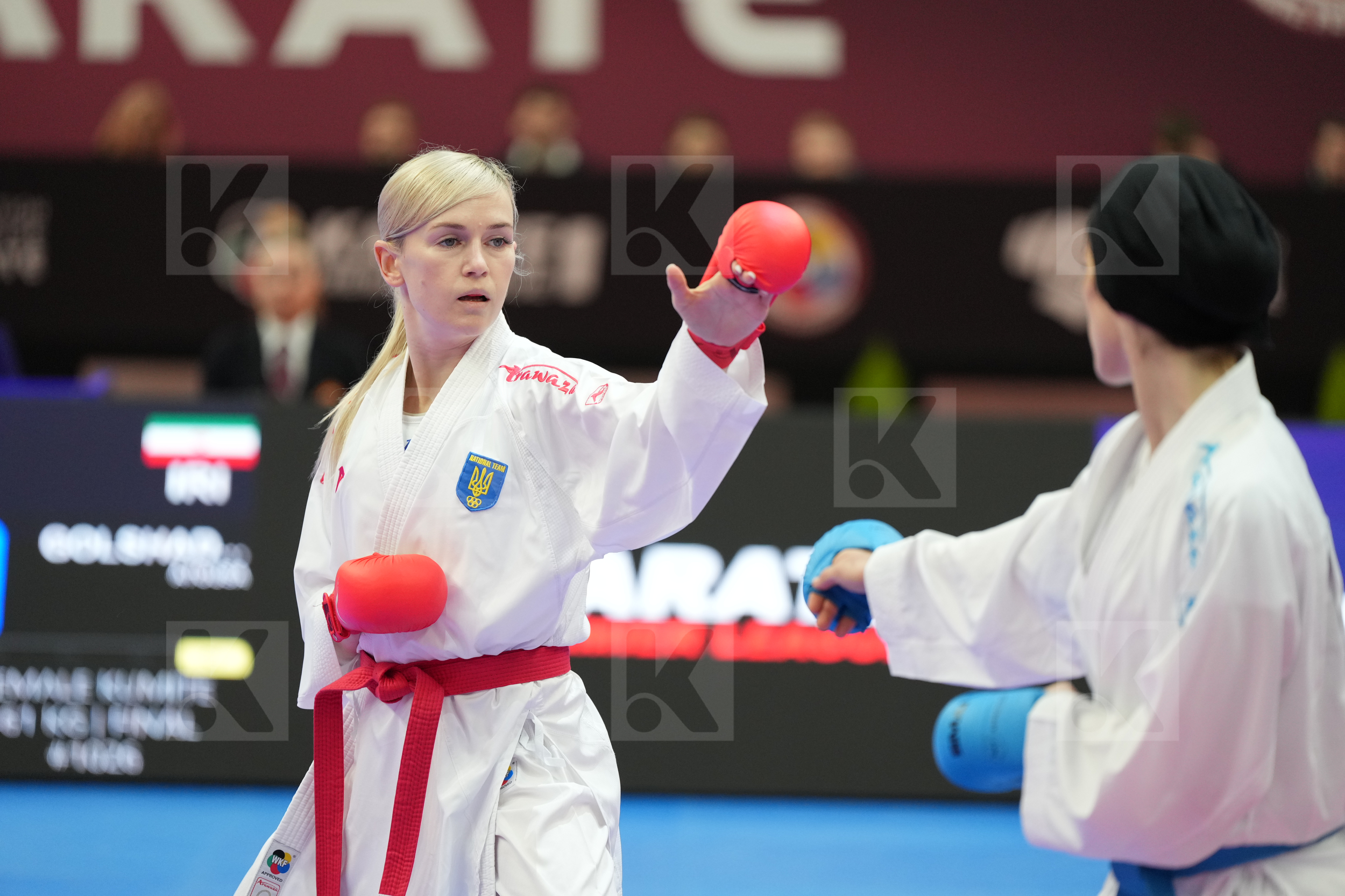 SEROGINA ANITA (UKRAINE) vs GOLSHADNEZHAD ATOUSA (IRAN) in Female Kumite -61 Kg - Final bout
