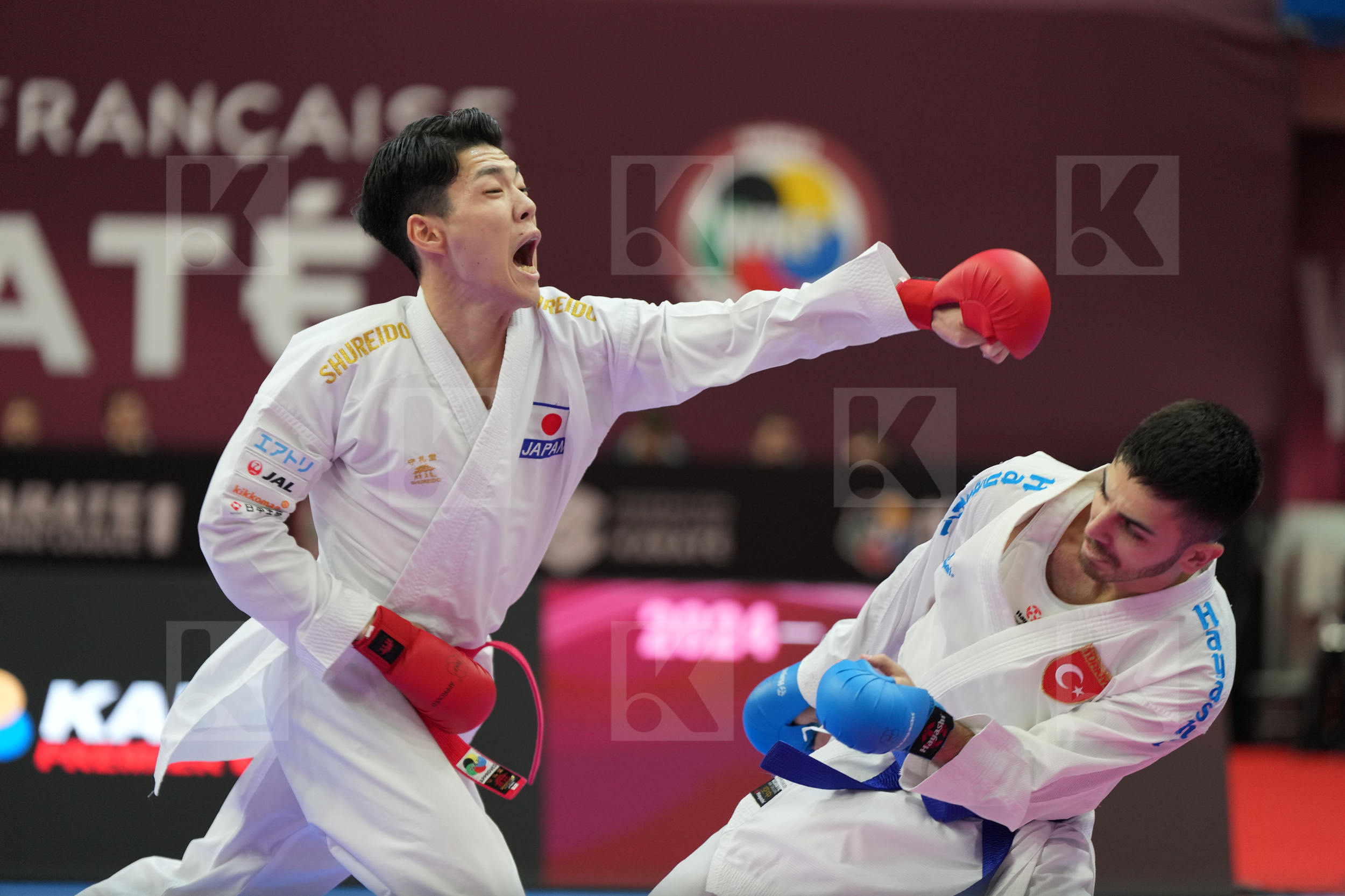 HASHIMOTO HIROMU (JAPAN) vs SAMDAN ERAY (TURKEY) in Male Kumite -60 Kg - Final bout