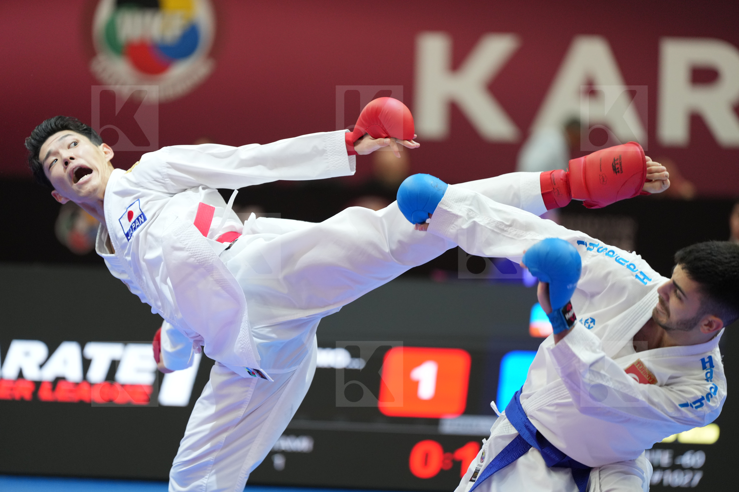 HASHIMOTO HIROMU (JAPAN) vs SAMDAN ERAY (TURKEY) in Male Kumite -60 Kg - Final bout