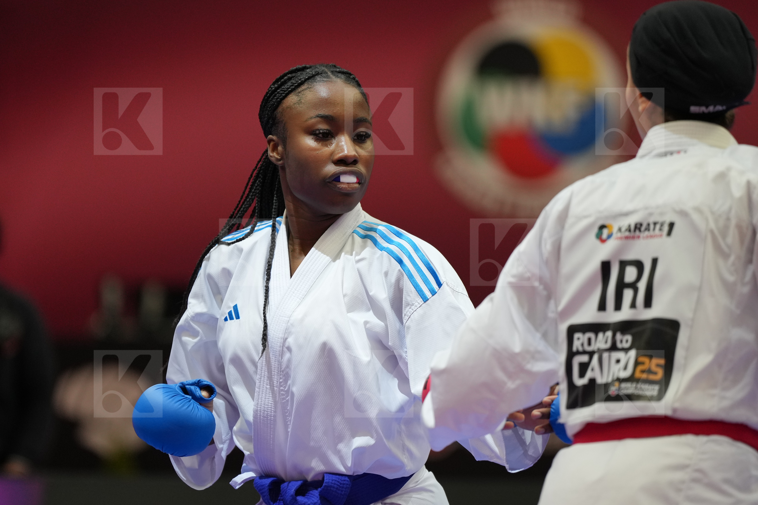 HEYDARIOZOMCHELOEI MOBINA (IRAN) vs SOMBE THALYA (FRANCE) in Female Kumite -68 Kg - Final bout