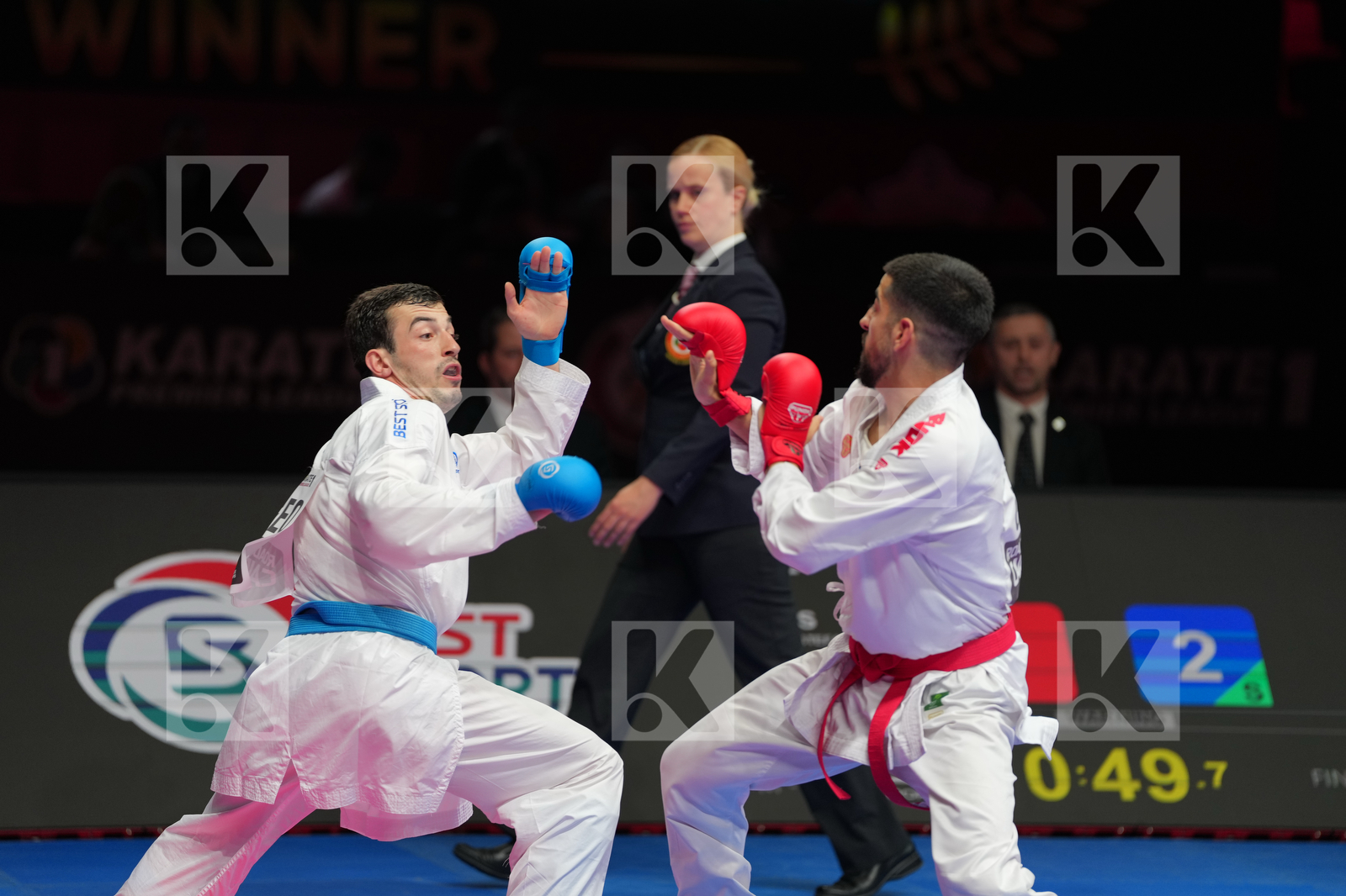 XENOS CHRISTOS-STEFANOS (GREECE) vs SORDIA TSOTNE (GEOGIA) in Male Kumite -60 Kg - Final Bout
