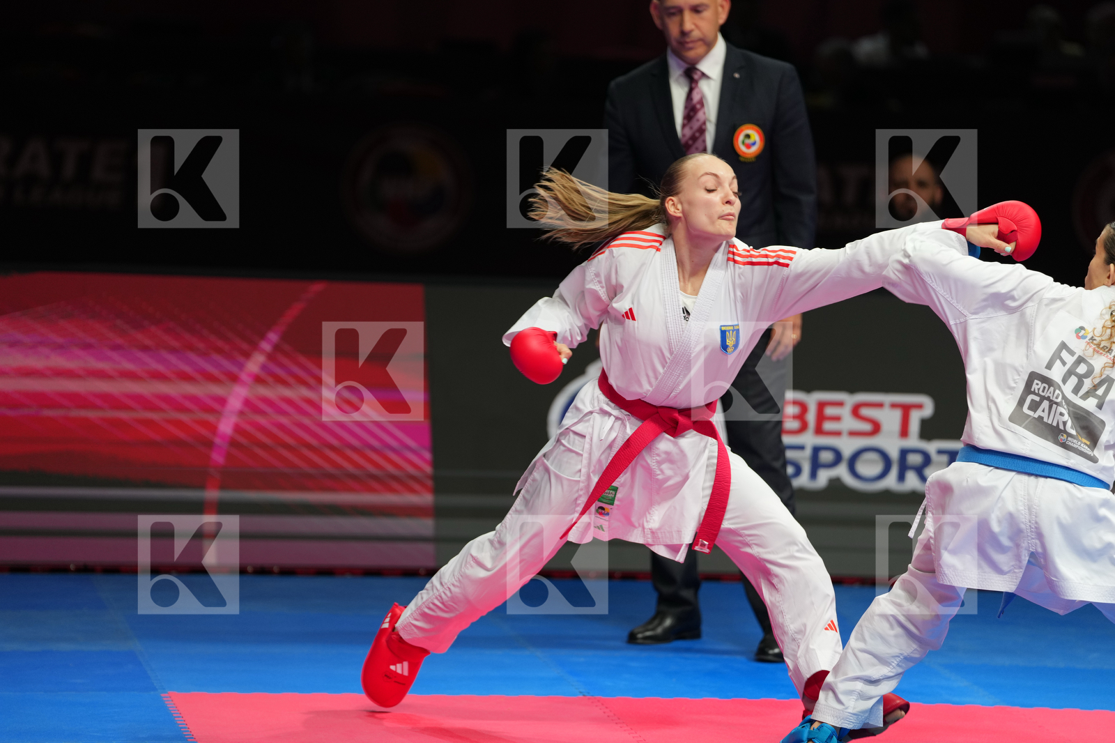 PALASHEVSKA YULIIA (UKRAINE) vs BOUDERBANE SOPHIA (FRANCE) in Female Kumite -50 Kg - Bronze Bout