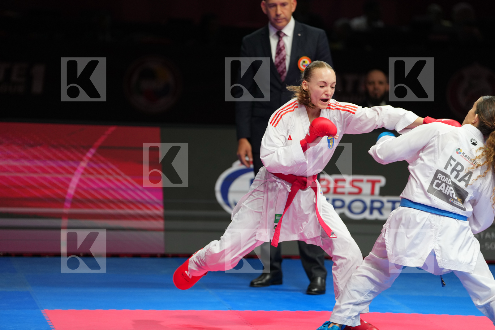 PALASHEVSKA YULIIA (UKRAINE) vs BOUDERBANE SOPHIA (FRANCE) in Female Kumite -50 Kg - Bronze Bout