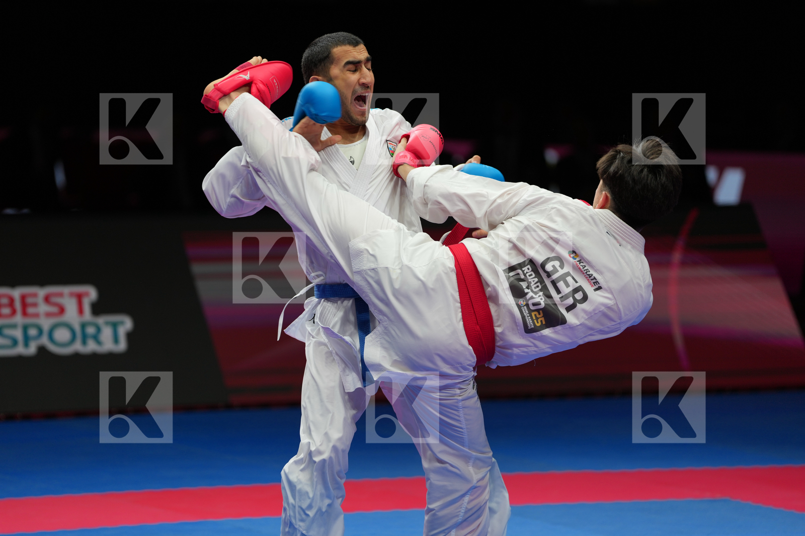 OEZDEMIR MUHAMMED (GERMANY) vs RZAZADE NURAN (AZERBAIJAN) in Male Kumite -67 Kg - Bronze Bout