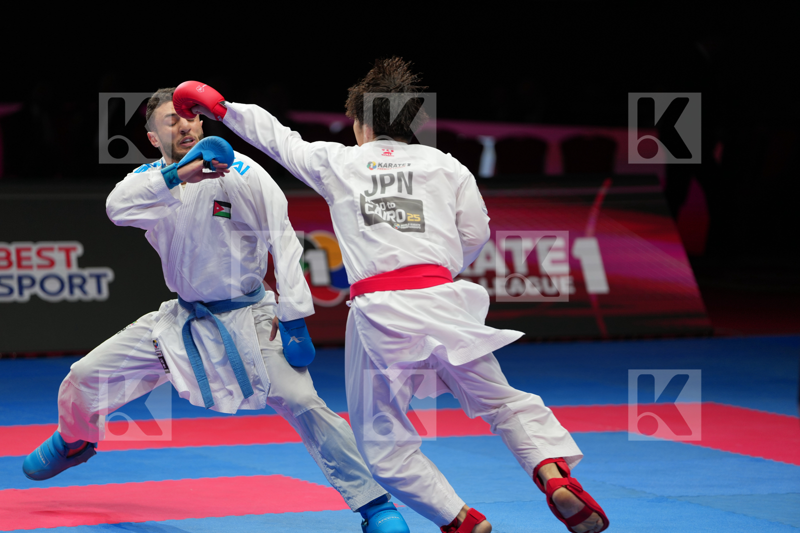 KOZAKI YUGO (JAPAN) vs GHAITH AFEEF (JORDAN) in Male Kumite -67 Kg - Final Bout