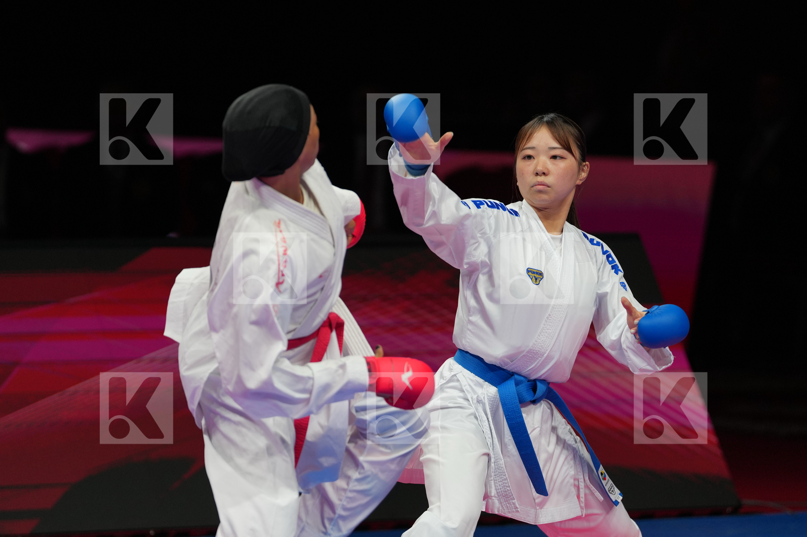 YOUSSEF AHLAM (EGYPT) vs MUKAI RUAN (JAPAN) in Female Kumite -55 Kg - Bronze Bout