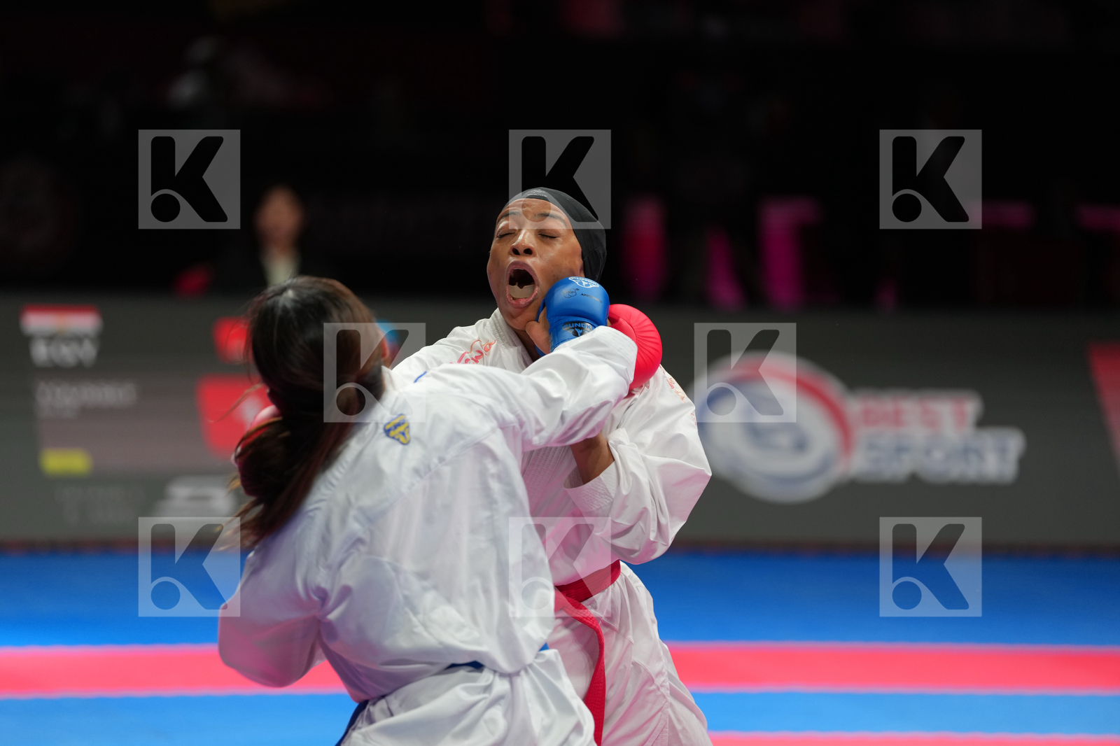 YOUSSEF AHLAM (EGYPT) vs MUKAI RUAN (JAPAN) in Female Kumite -55 Kg - Bronze Bout