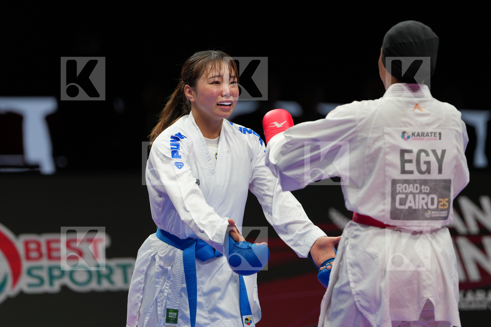YOUSSEF AHLAM (EGYPT) vs MUKAI RUAN (JAPAN) in Female Kumite -55 Kg - Bronze Bout