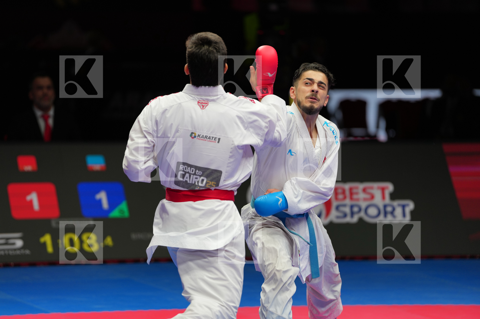 SULEYMANOV RASHID (AZERBAIJAN) vs YURUR OMER_FARUK (TURKIYE) in Male Kumite -75 Kg - Bronze Bout