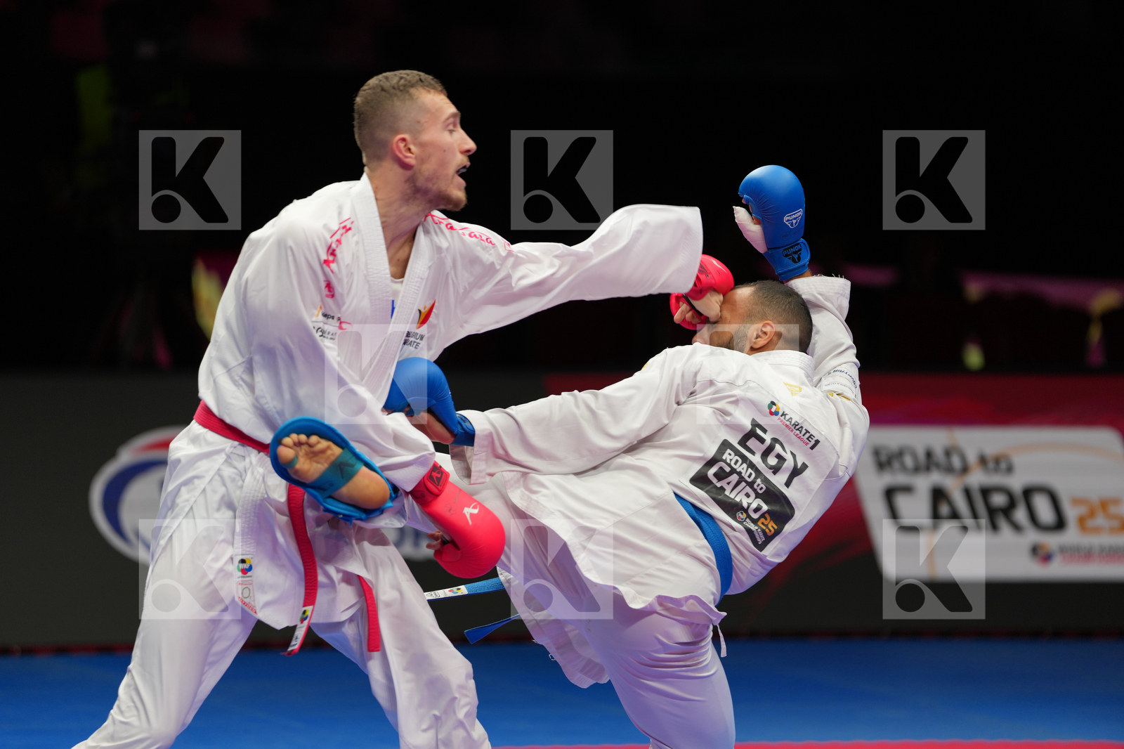 MAHAUDEN QUENTIN (BELGIUM) vs ABDELAZIZ ABDALLA (EGYPT) in Male Kumite -75 Kg - Final Bout