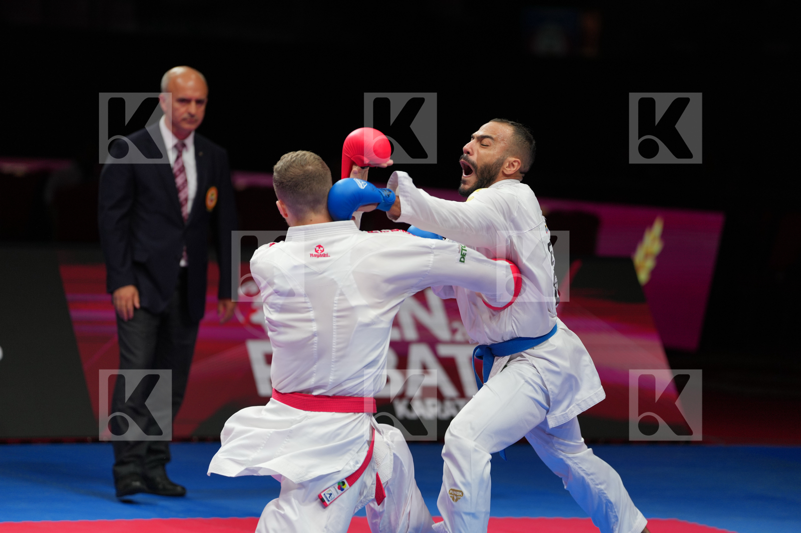 MAHAUDEN QUENTIN (BELGIUM) vs ABDELAZIZ ABDALLA (EGYPT) in Male Kumite -75 Kg - Final Bout