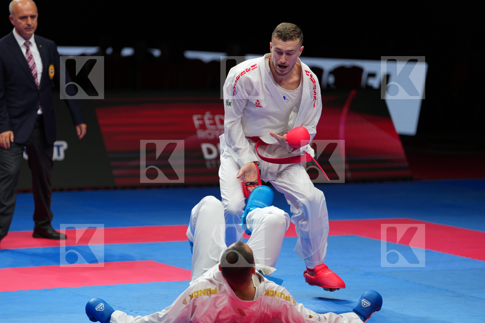 MAHAUDEN QUENTIN (BELGIUM) vs ABDELAZIZ ABDALLA (EGYPT) in Male Kumite -75 Kg - Final Bout