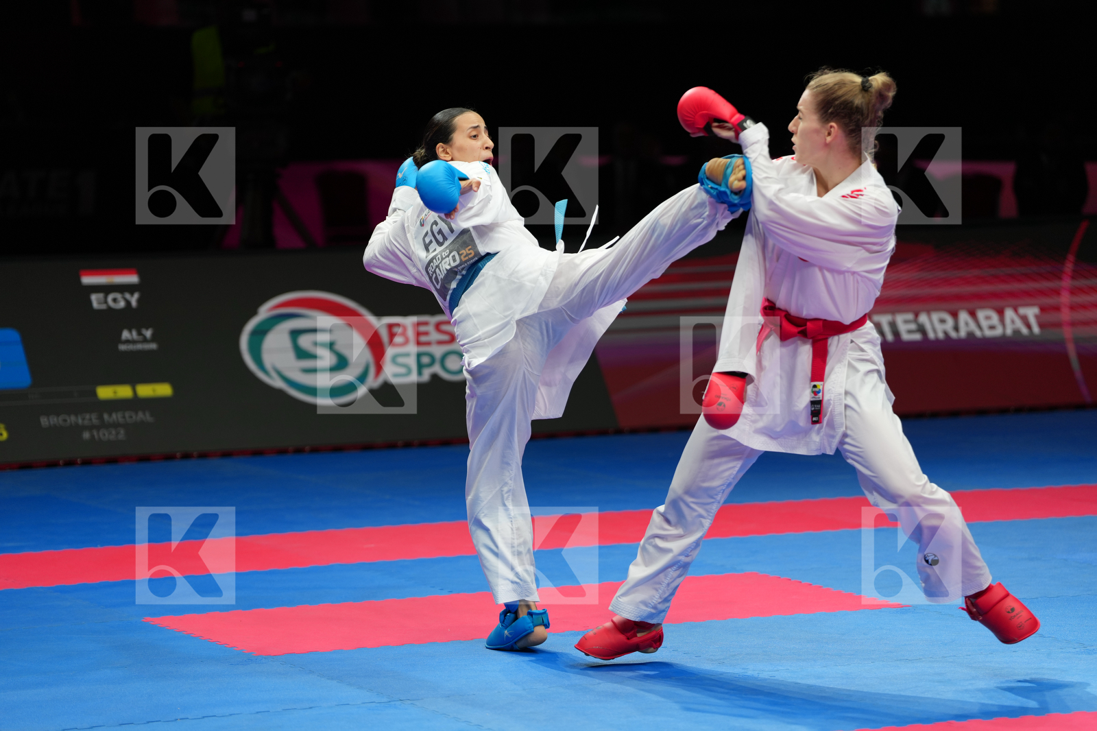 RADJENOVIC NINA (SWITZERLAND) vs ALY NOURSIN (EGYPT) in Female Kumite -61 Kg - Bronze Bout