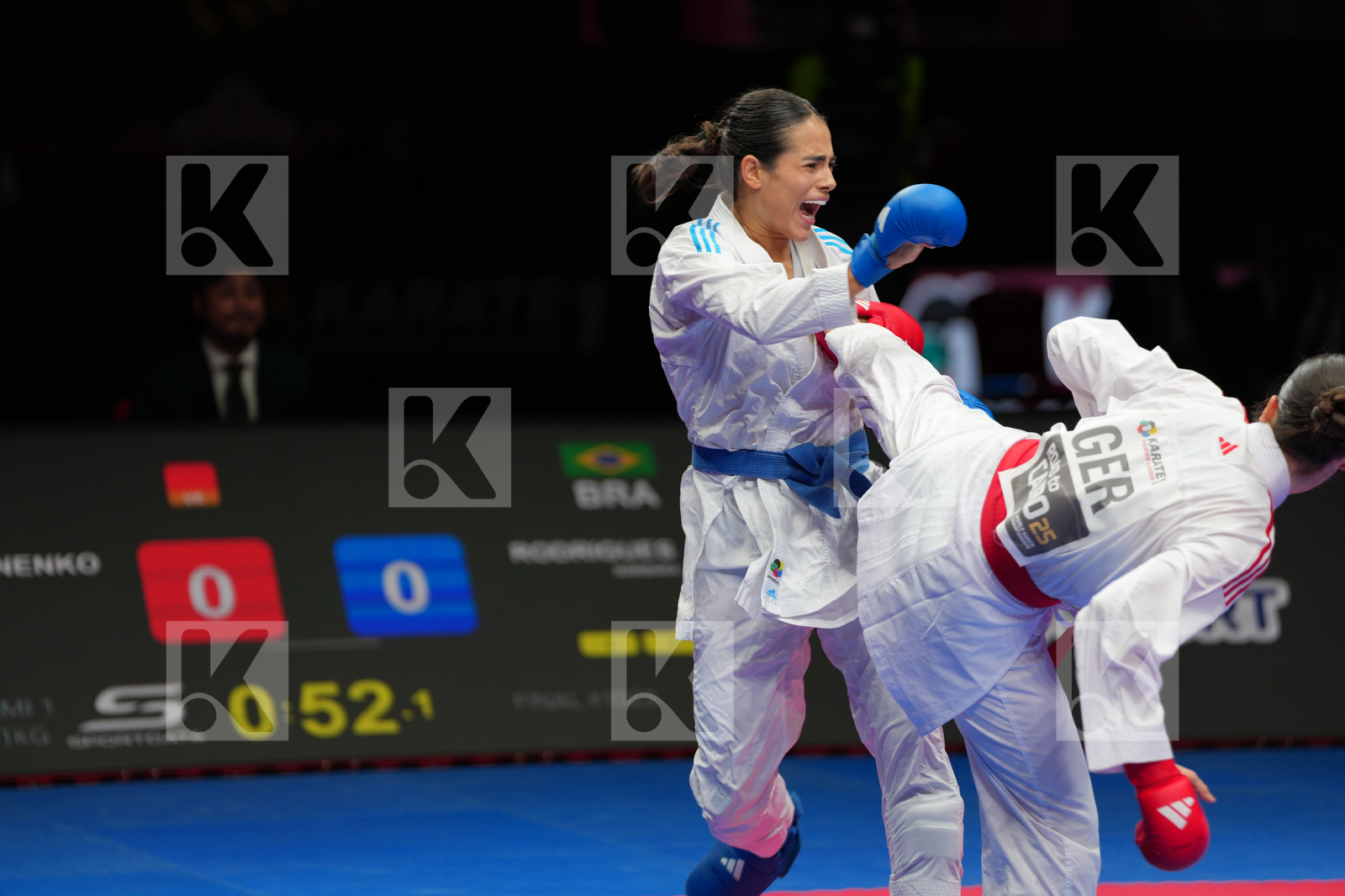 SEMENENKO ANASTASIIA (GERMANY) vs RODRIGUES BARBARA (BRAZIL) in Female Kumite -61 Kg - Final Bout