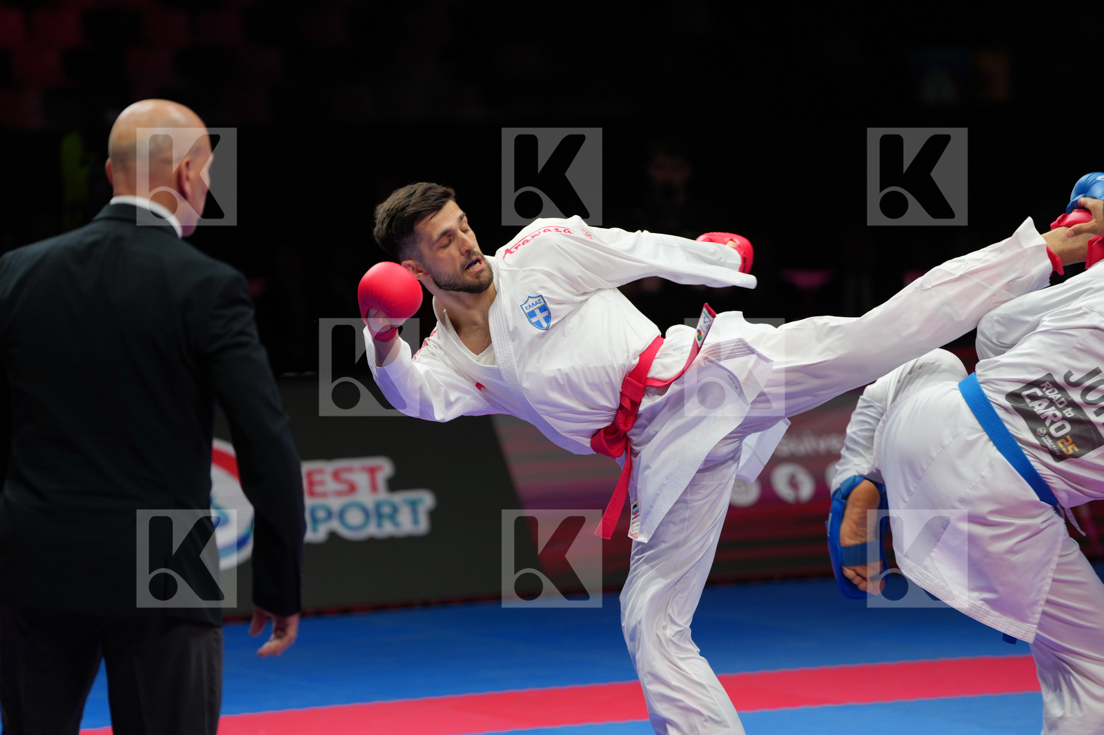 MASTROGIANNIS KONSTANTINOS (GREECE) vs ALJAFARI MOHAMMAD (JORDAN) in Male Kumite -84 Kg - Final Bout