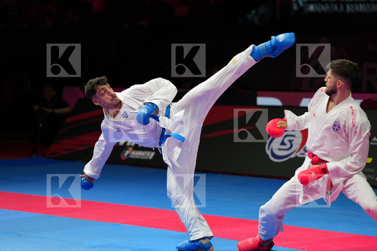 MASTROGIANNIS KONSTANTINOS (GREECE) vs ALJAFARI MOHAMMAD (JORDAN) in Male Kumite -84 Kg - Final Bout