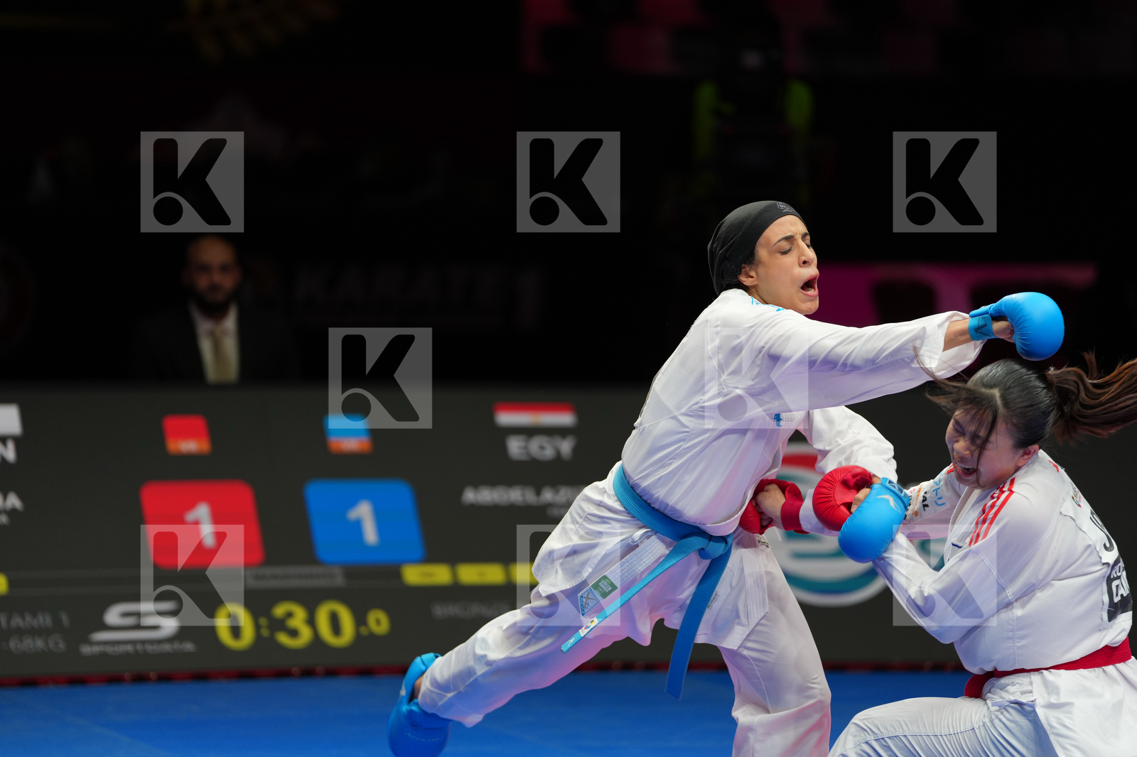 KAMA TSUBASA (JAPAN) vs ABDELAZIZ FERYAL (EGYPT) in Female Kumite -68 Kg - Bronze Bout