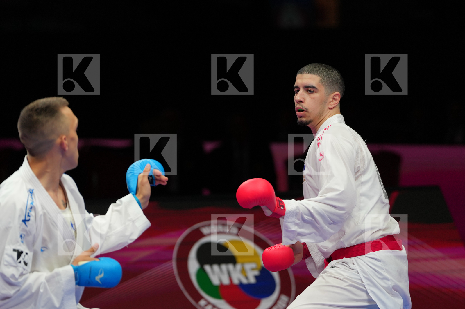 ZOUAOUI AMIR (FRANCE) vs TESANOVIC DJORDJE (SERBIA) in Male Kumite 84+ Kg - Bronze Bout