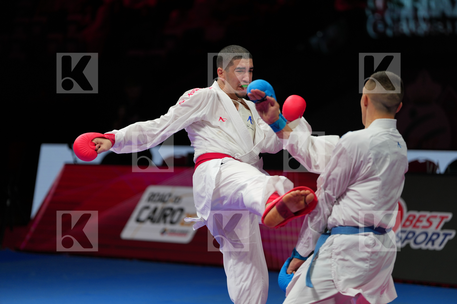 ZOUAOUI AMIR (FRANCE) vs TESANOVIC DJORDJE (SERBIA) in Male Kumite 84+ Kg - Bronze Bout