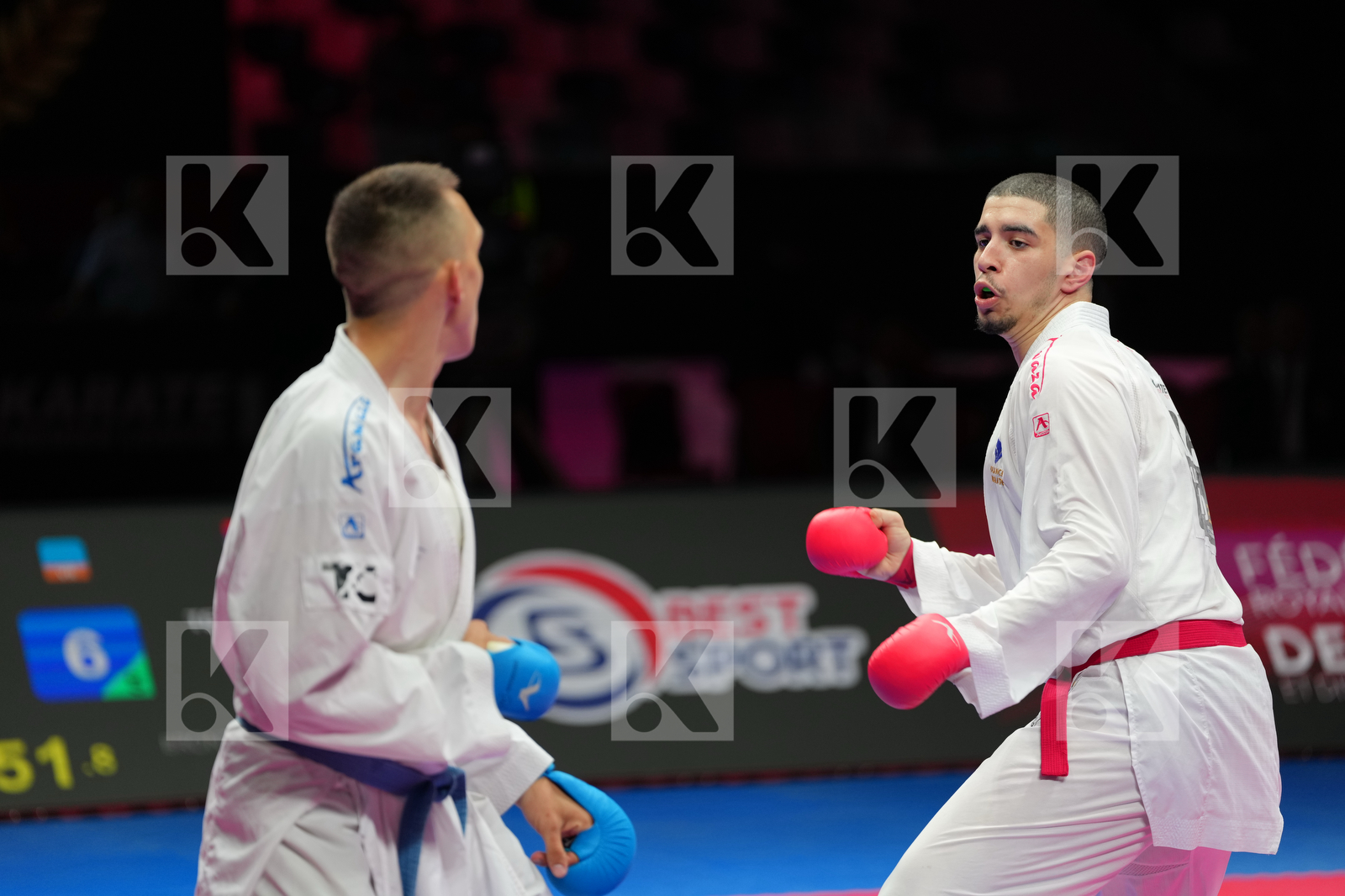 ZOUAOUI AMIR (FRANCE) vs TESANOVIC DJORDJE (SERBIA) in Male Kumite 84+ Kg - Bronze Bout