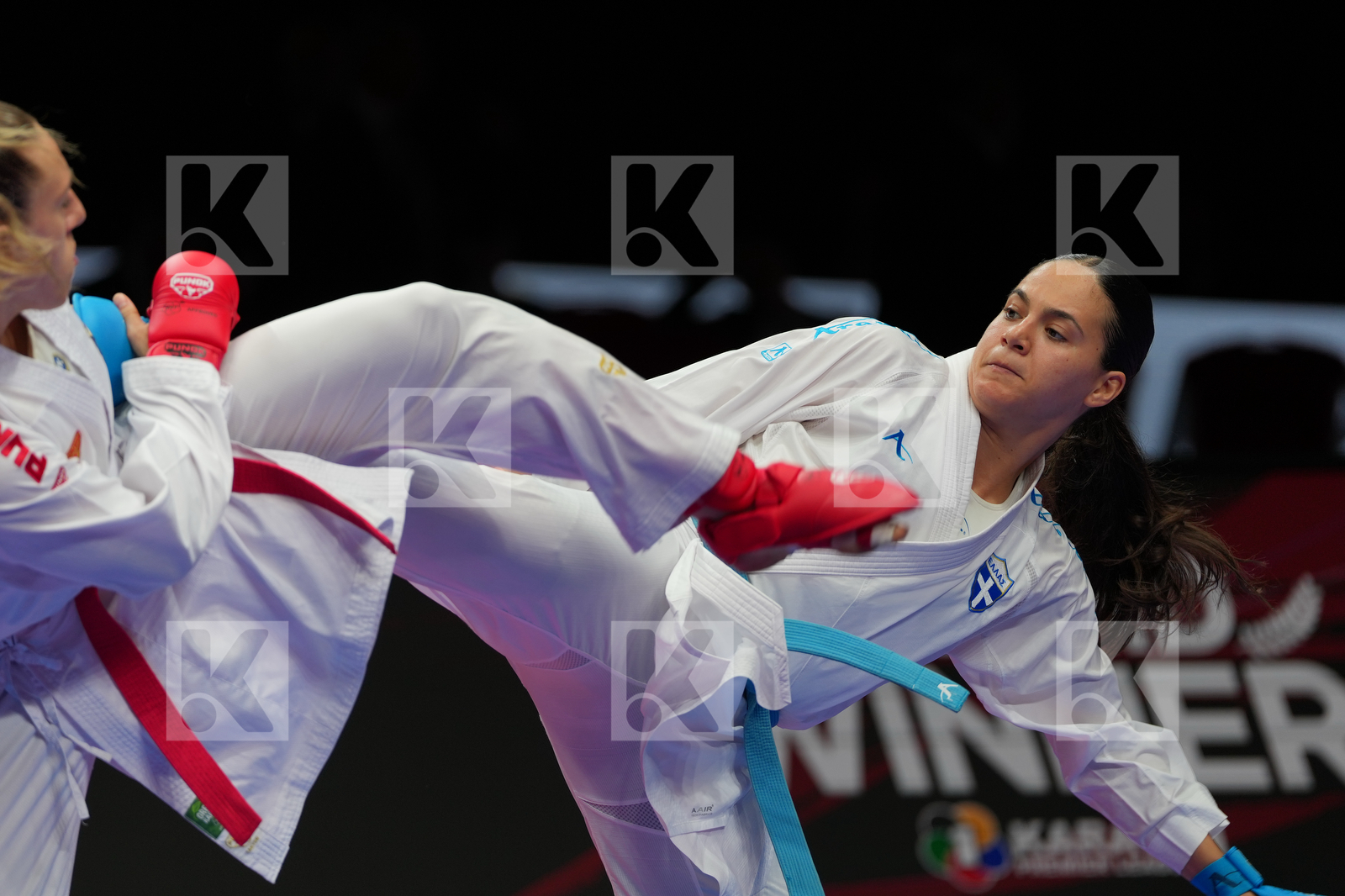 KNEER JOHANNA (GERMANY) vs KYDONAKI KYRIAKI (GREECE) in Female Kumite 68+ Kg - Bronze Bout