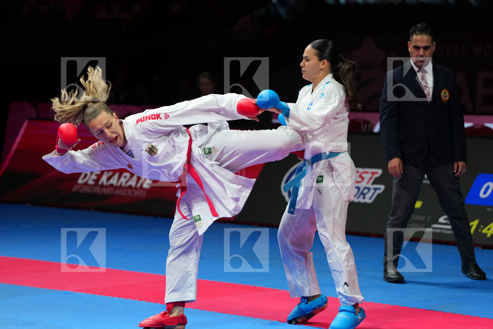 KNEER JOHANNA (GERMANY) vs KYDONAKI KYRIAKI (GREECE) in Female Kumite 68+ Kg - Bronze Bout