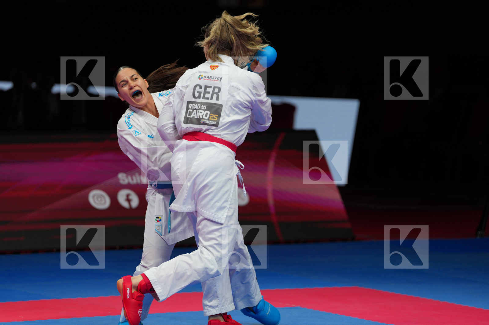 KNEER JOHANNA (GERMANY) vs KYDONAKI KYRIAKI (GREECE) in Female Kumite 68+ Kg - Bronze Bout