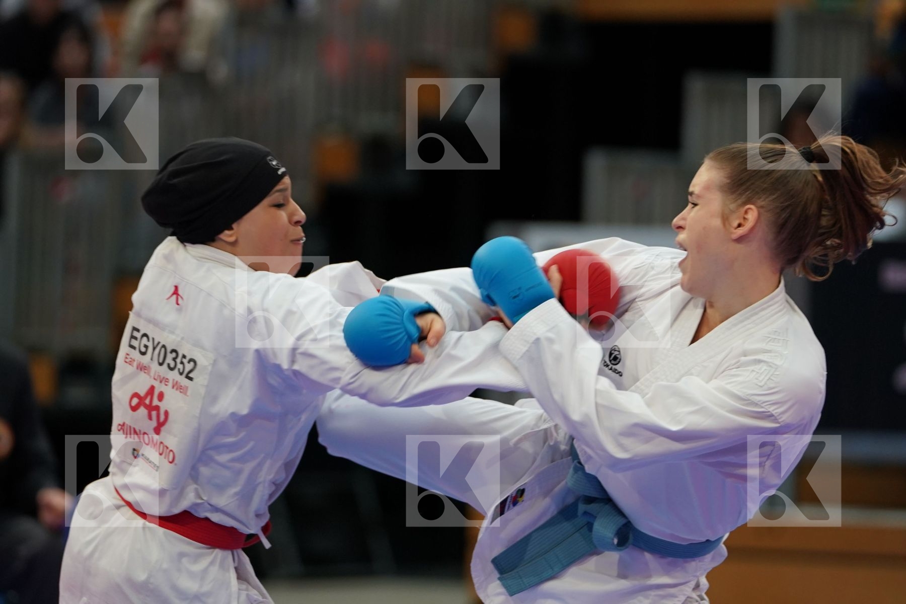 SAYED RADWA (EGYPT) vs HUBRICH SHARA (GERMANY) in Senior Kumite -50 Kg - Bronze bout