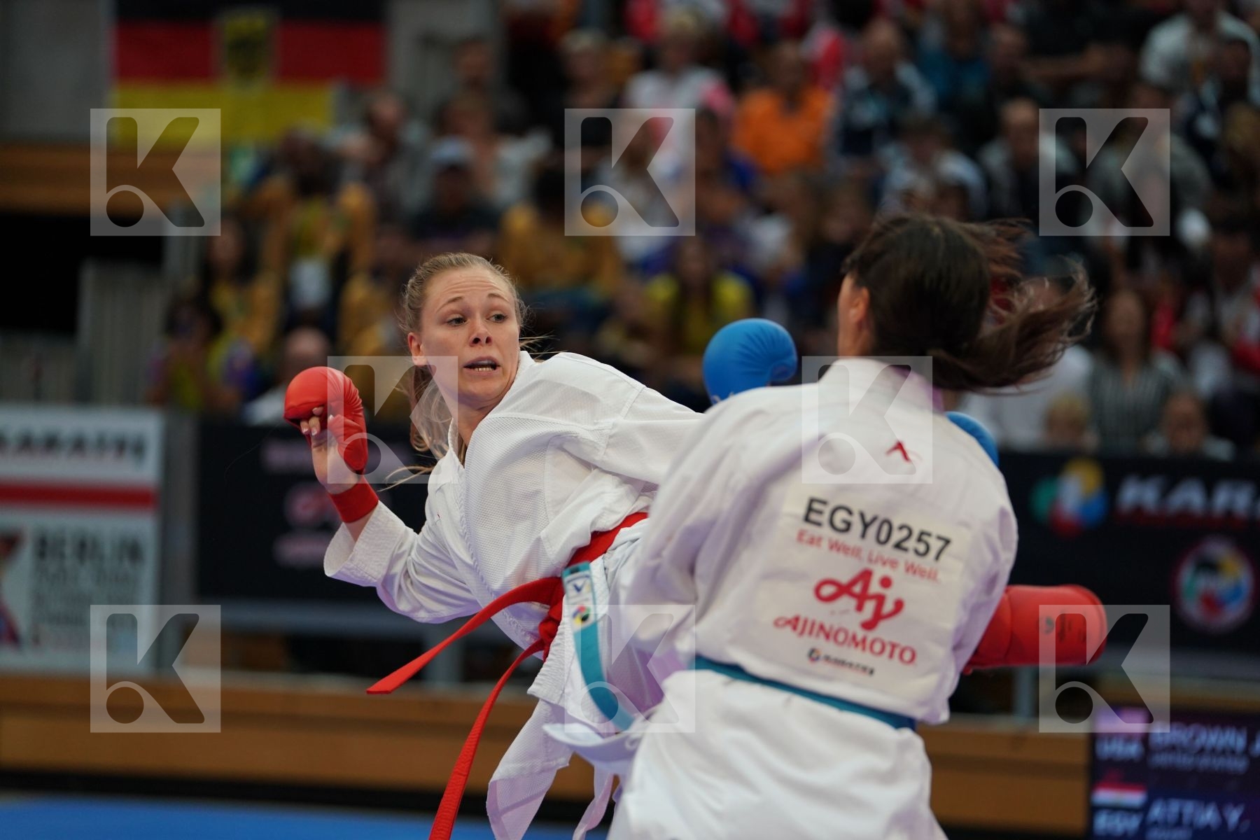 BROWN JENNA (UNITED STATE) vs ATTIA YASSMIN (EGYPT) in Senior Kumite -55 Kg - Bronze bout