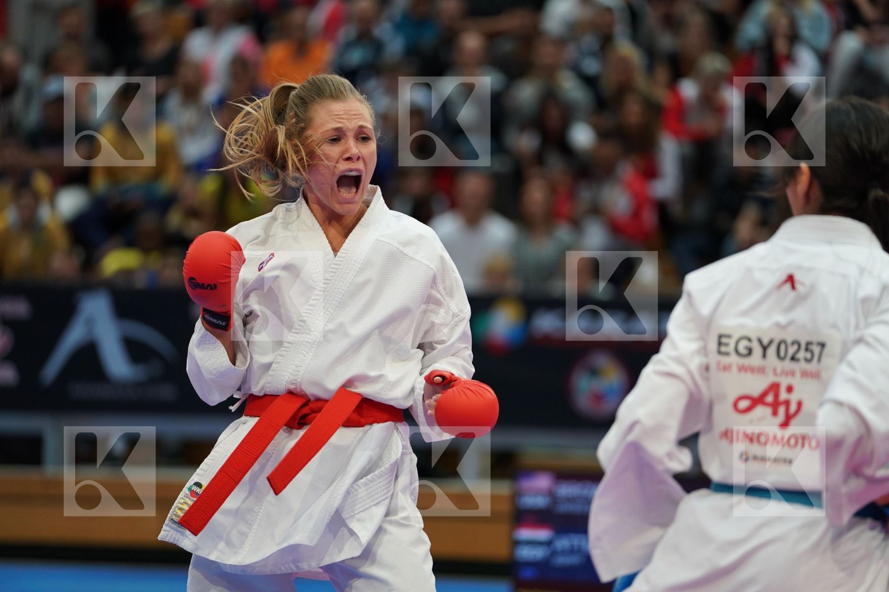 BROWN JENNA (UNITED STATE) vs ATTIA YASSMIN (EGYPT) in Senior Kumite -55 Kg - Bronze bout