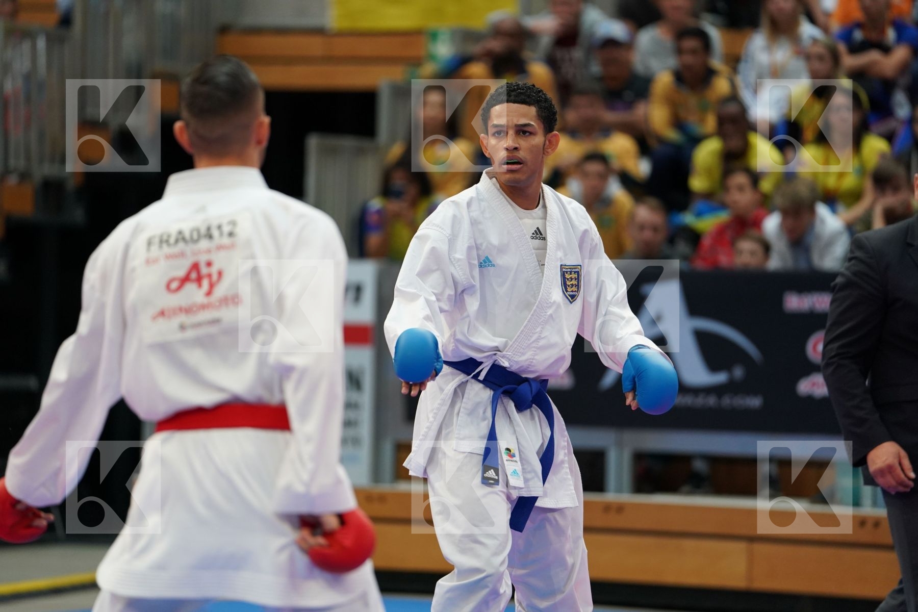 DACOSTA STEVEN (FRANCE) vs THOMAS JORDAN (ENGLAND) in Senior Kumite -67 Kg - Bronze bout