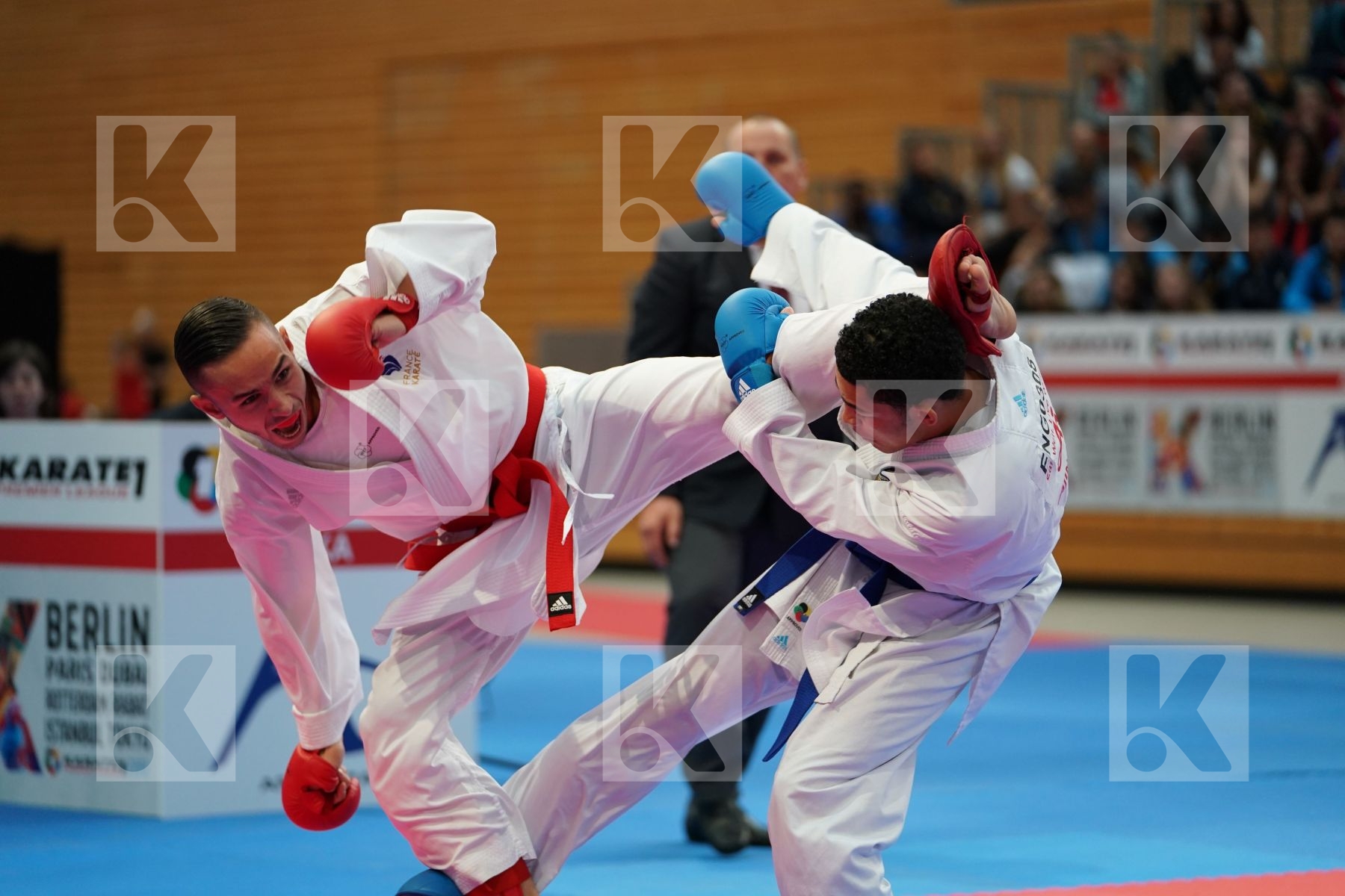 DACOSTA STEVEN (FRANCE) vs THOMAS JORDAN (ENGLAND) in Senior Kumite -67 Kg - Bronze bout