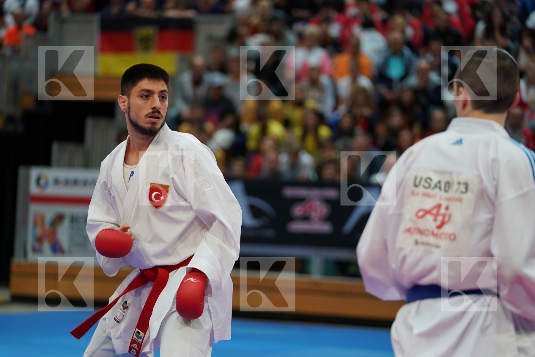 ELTEMUR ERMAN (TURKEY) vs SCOTT THOMAS (UNITED STATE) in Senior Kumite Ð 75 Kg - Bronze bout