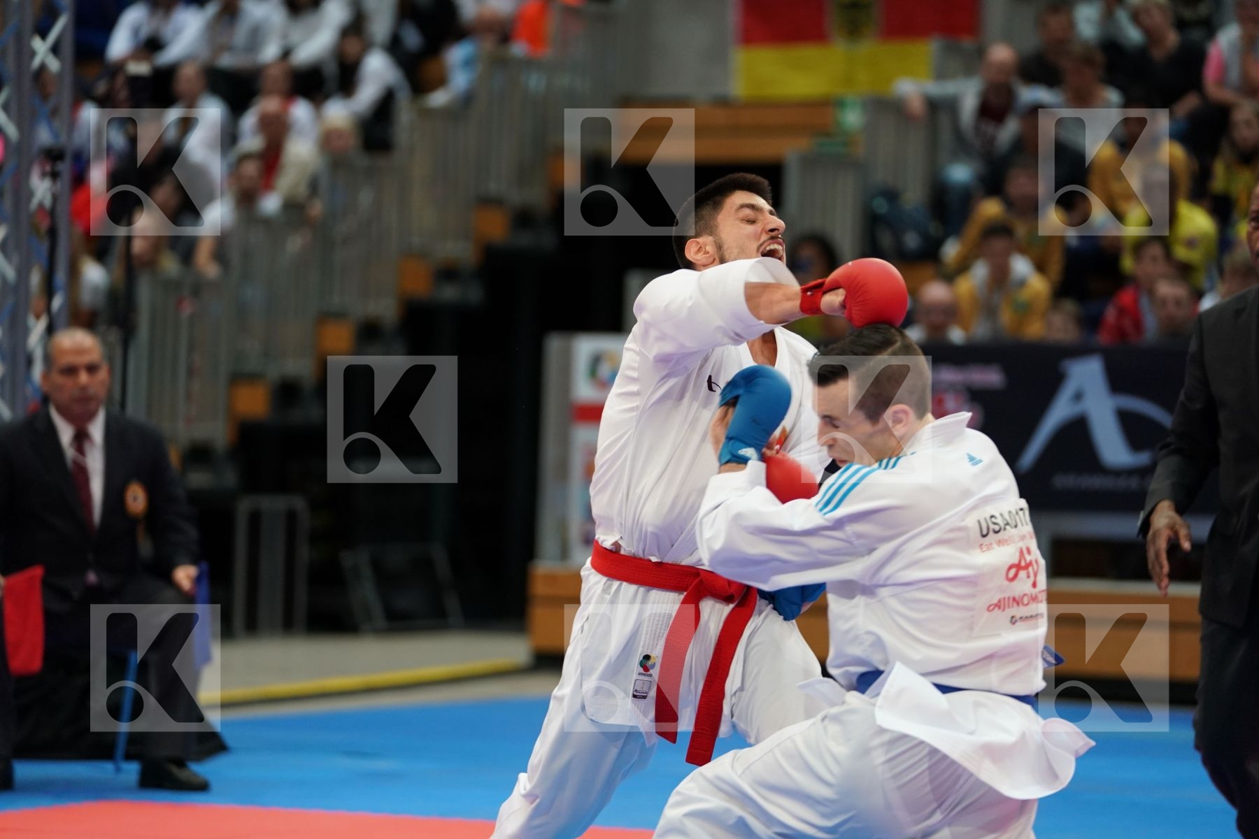 ELTEMUR ERMAN (TURKEY) vs SCOTT THOMAS (UNITED STATE) in Senior Kumite Ð 75 Kg - Bronze bout