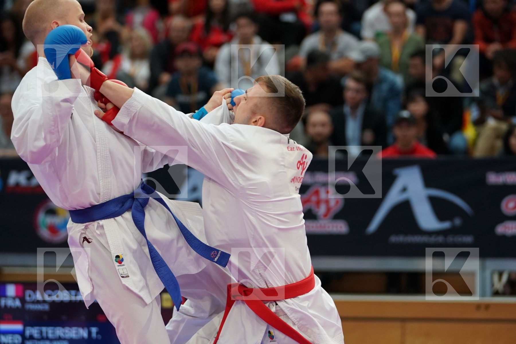 DA COSTA JESSIE (FRANCE) vs PETERSEN TIMOTHY (NETHERLANDS) in Senior Kumite Ð 84 Kg - Bronze bout