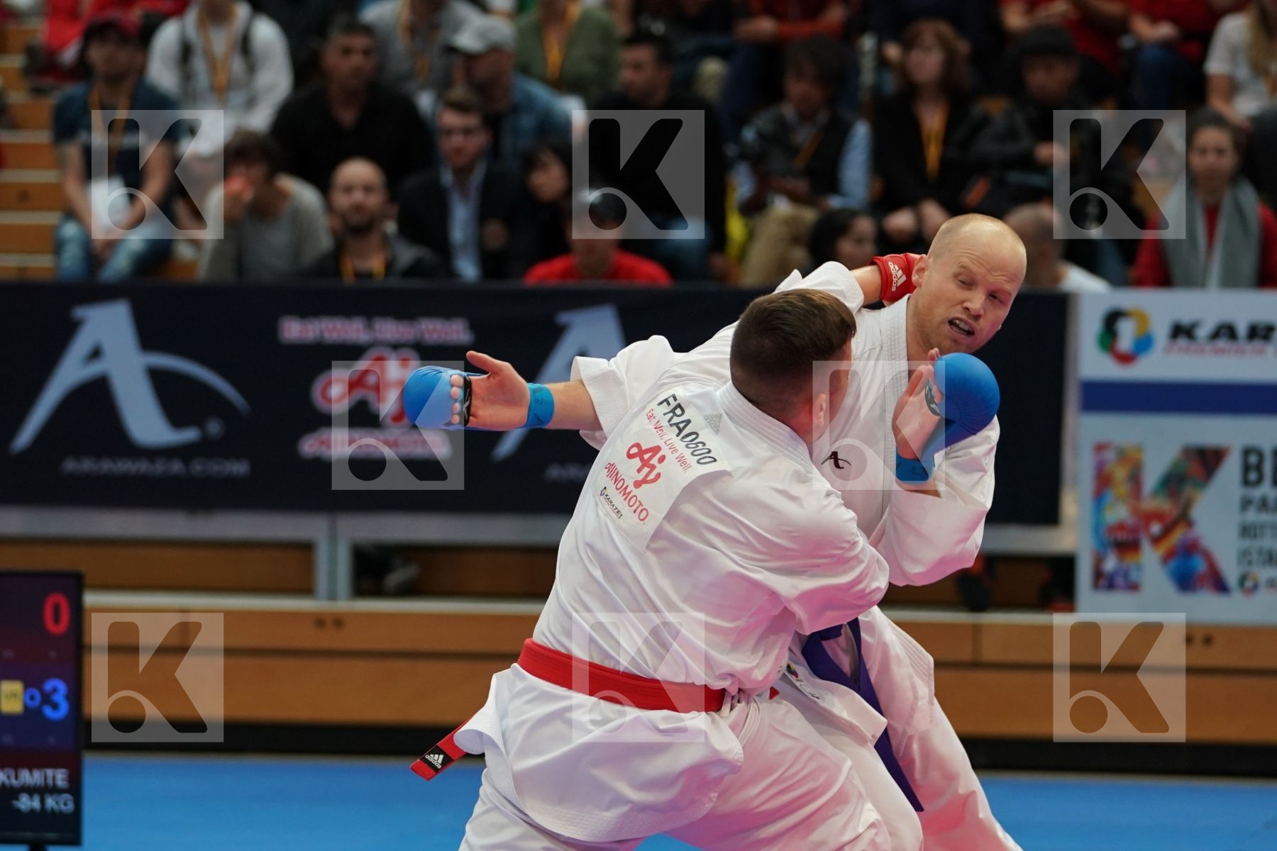 DA COSTA JESSIE (FRANCE) vs PETERSEN TIMOTHY (NETHERLANDS) in Senior Kumite Ð 84 Kg - Bronze bout