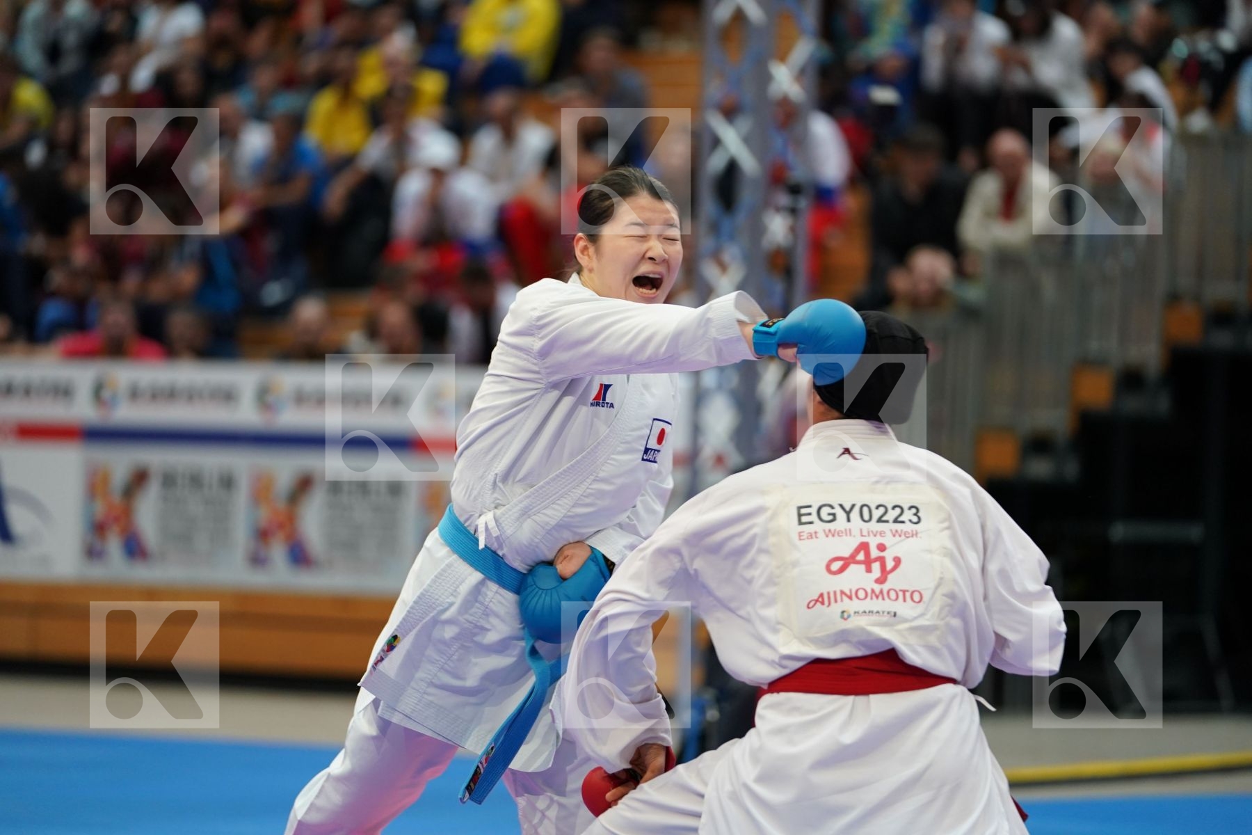 ABOUALYAZED SHYMAA (EGYPT) vs SAITO AYAKA (JAPAN) in Senior Kumite 68+ Kg - Bronze bout