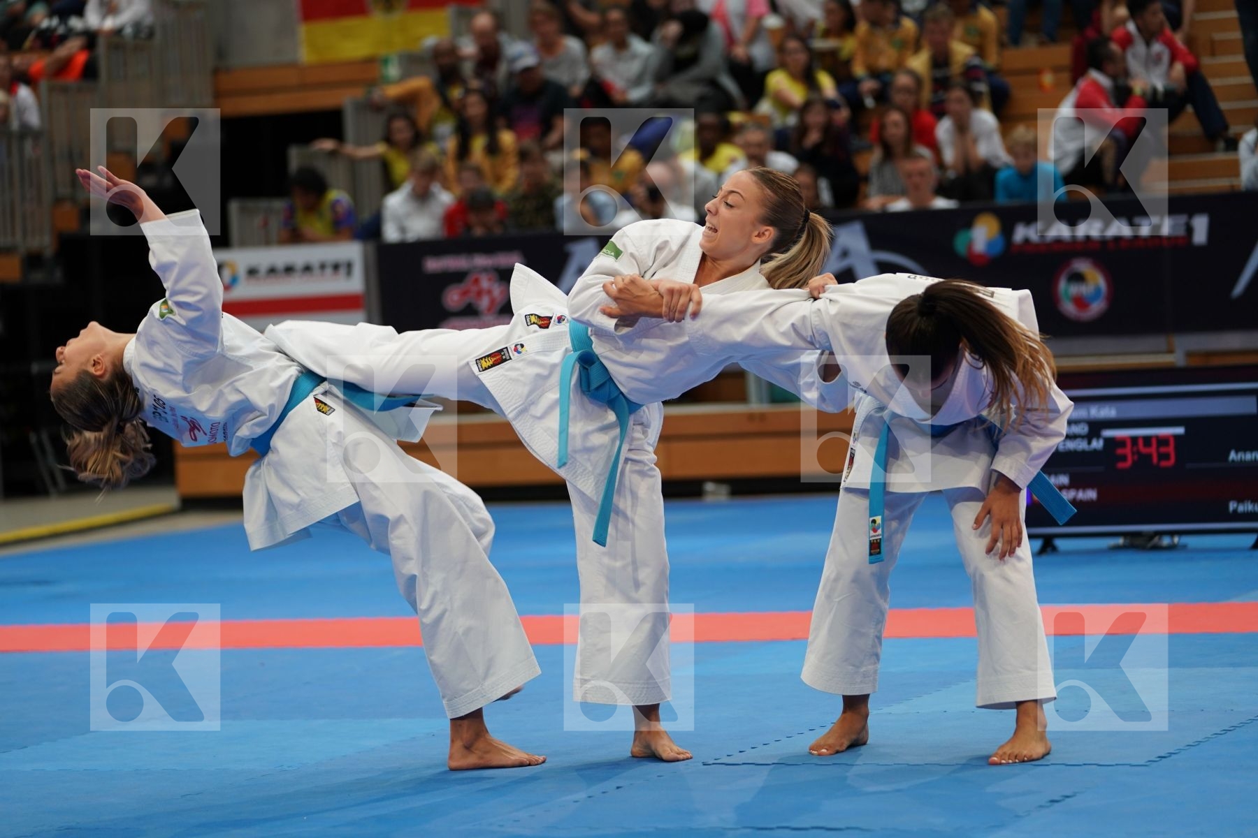 SPAIN (GARCIA LOZANO, RODRIGUEZ ENCABO, ROY RUBIO) in Senior Team Female Kata - Bronze bout