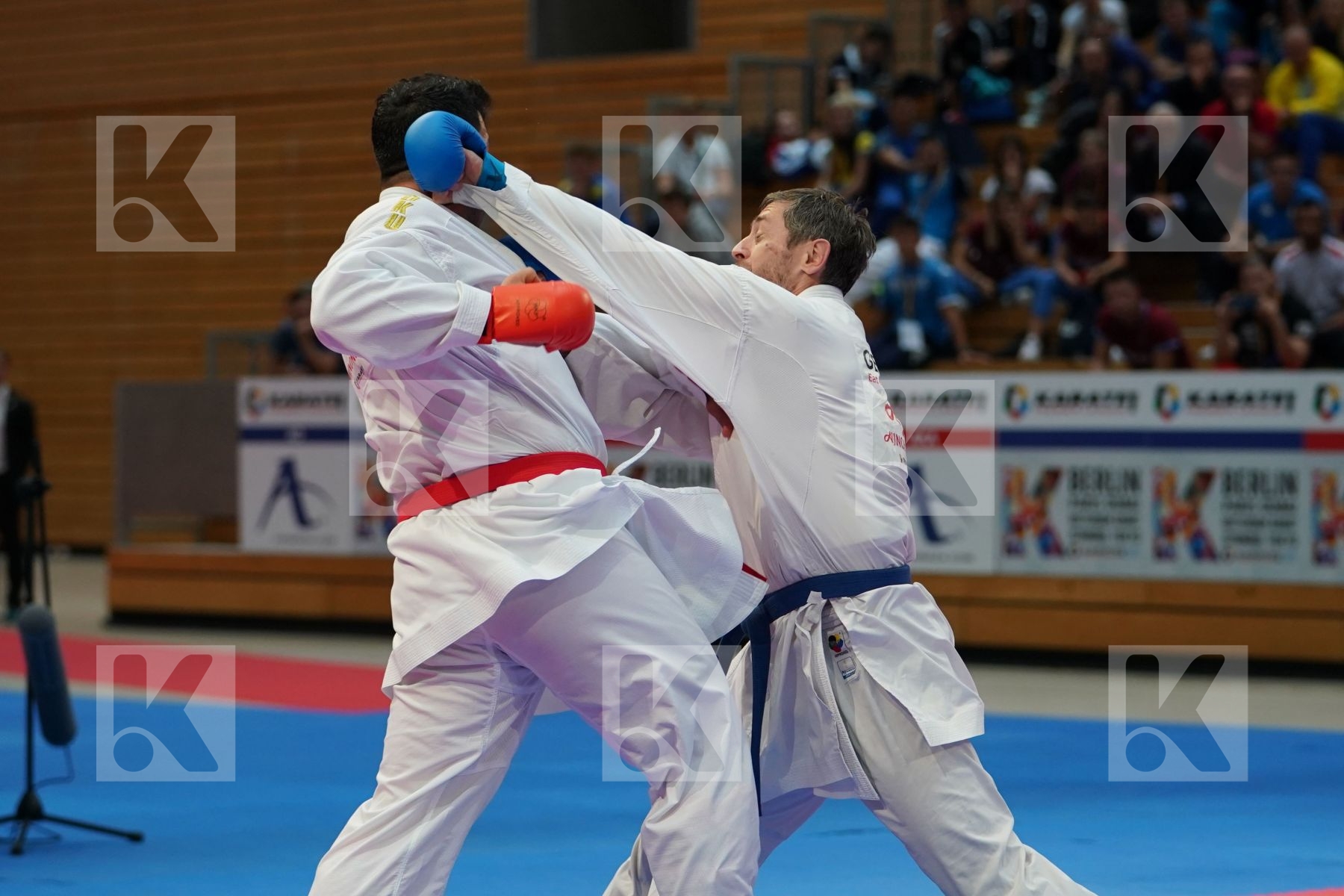 GANJZADEH SAJAD (IRAN) vs ARKANIA GOGITALIA (GEORGIA) in Senior Kumite 84+ Kg - Gold bout