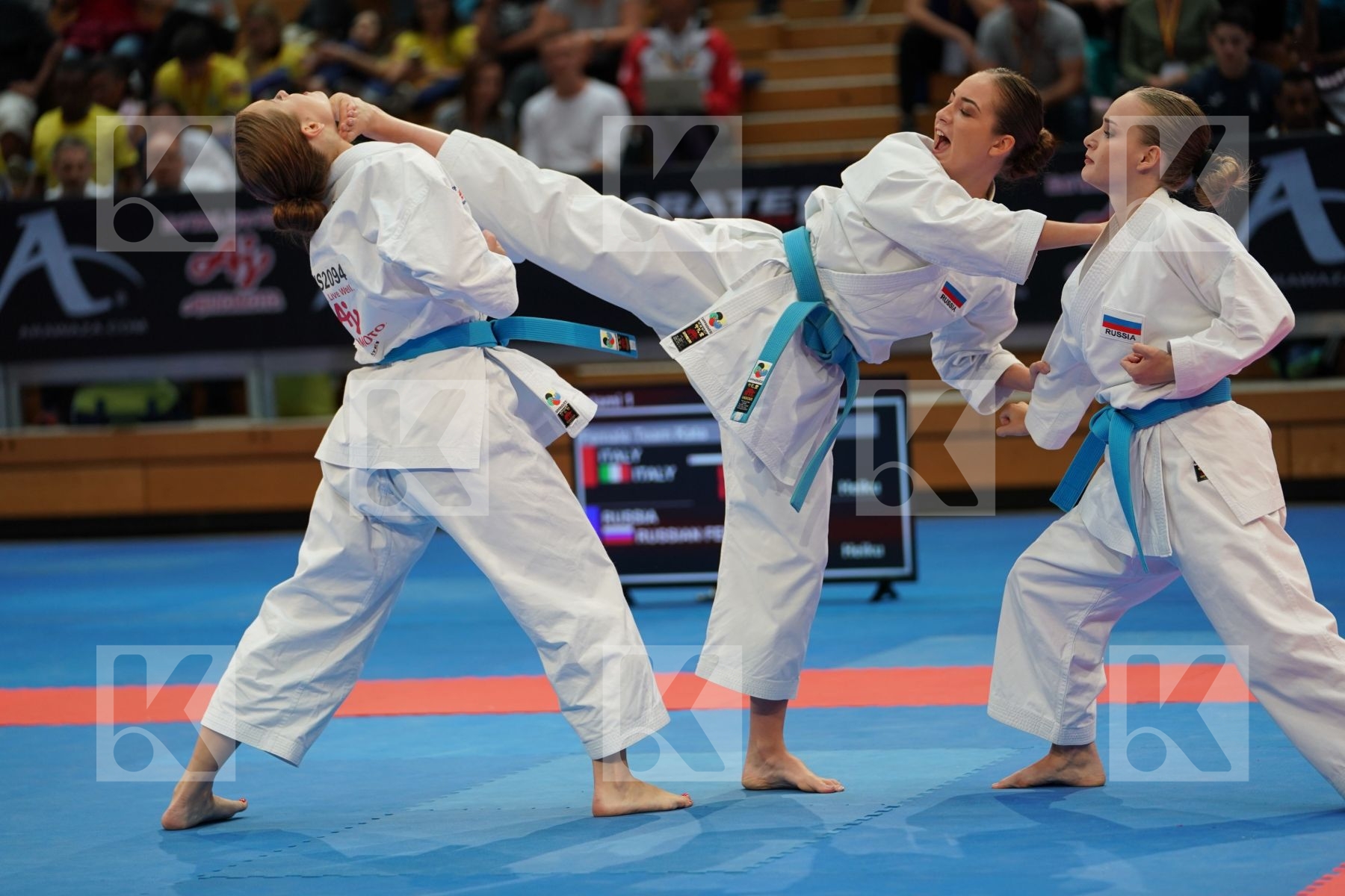 RUSSIA (KOTLYAROVA, TROITSKAYA, ZOTOVA ) in Senior Team Female Kata - Gold bout