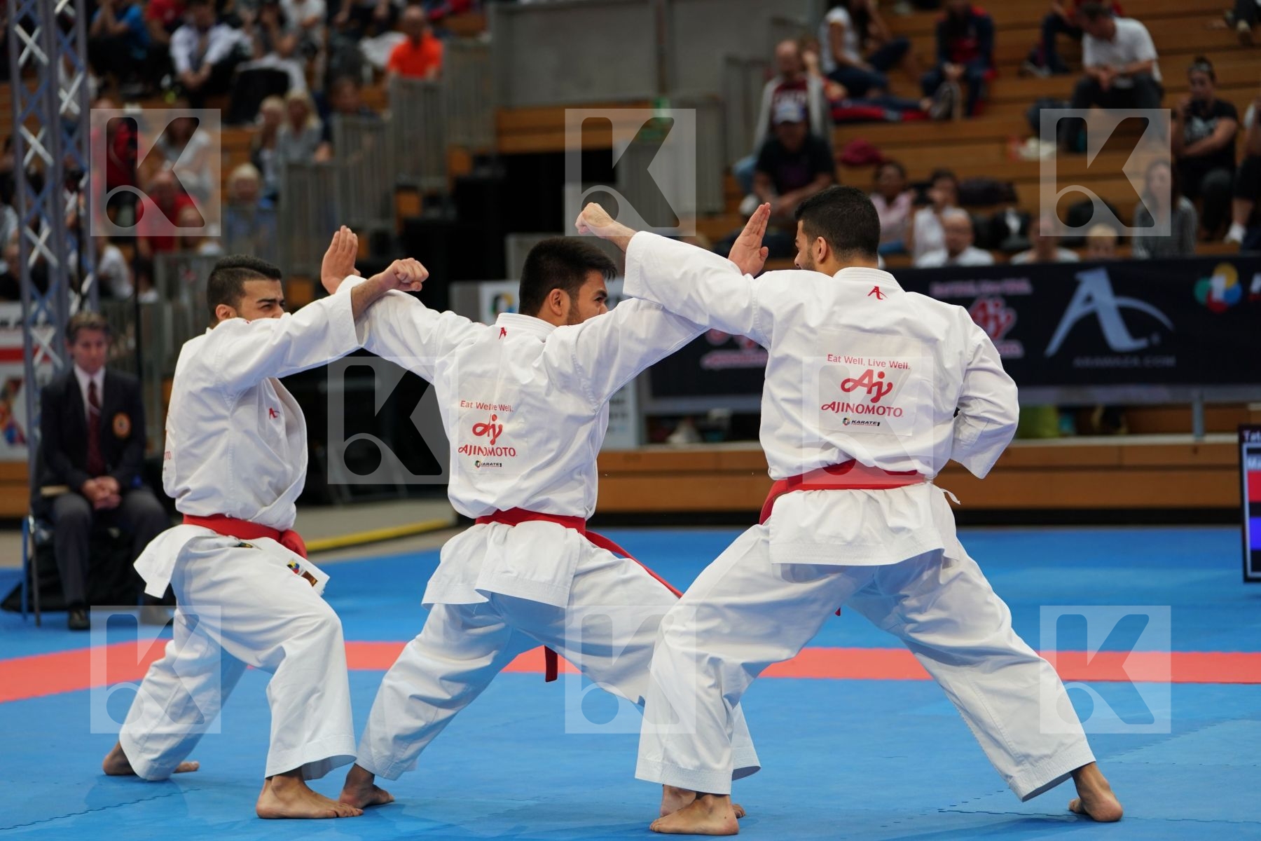 KUWEIT (ALMOSAWI, ALMOSAWI, HUSAIN) in Senior Team Male Kata - Gold bout