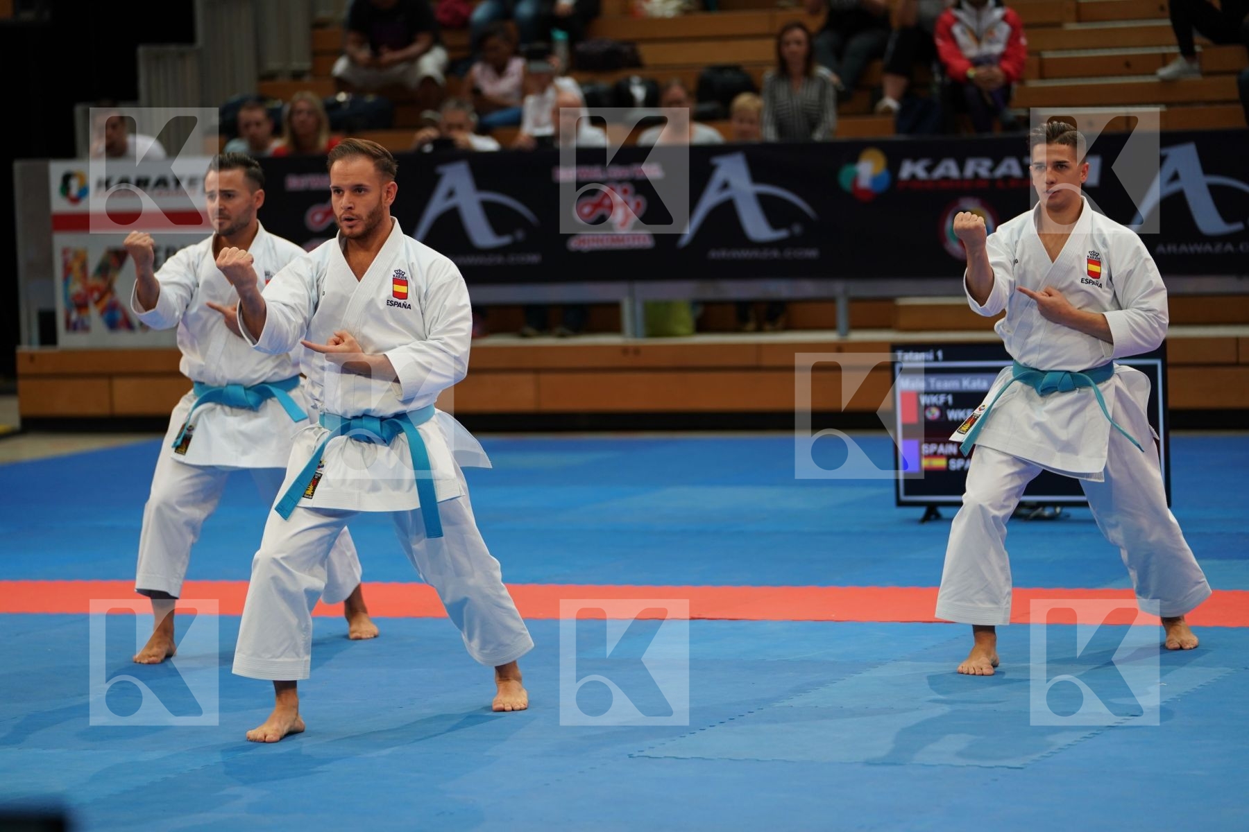 SPAIN (CARBONELL LOPEZ, GALAN LOPEZ, SALAZAR JOVER) in Senior Team Male Kata - Gold bout