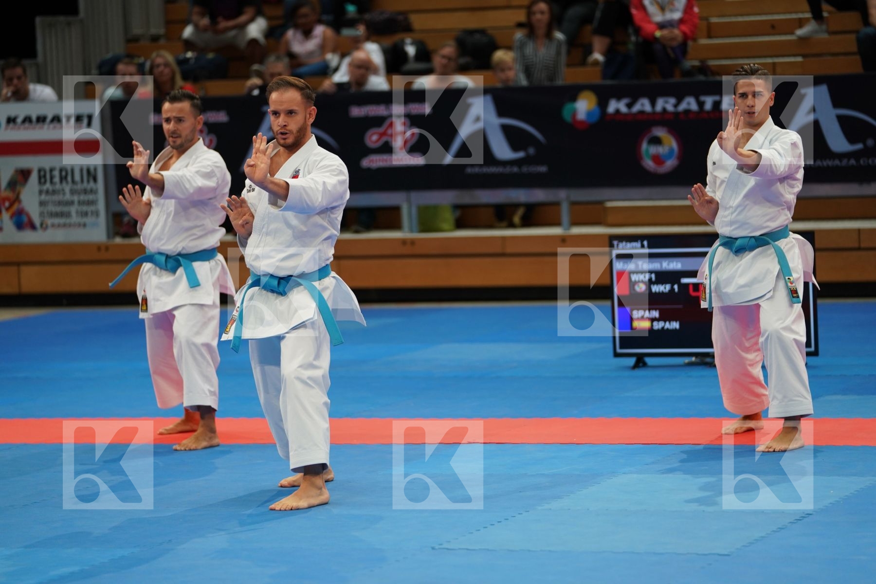 SPAIN (CARBONELL LOPEZ, GALAN LOPEZ, SALAZAR JOVER) in Senior Team Male Kata - Gold bout
